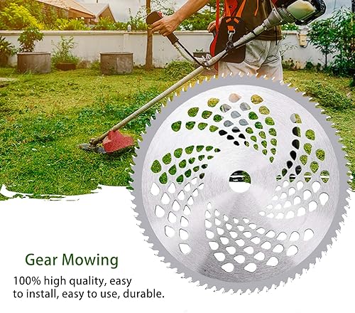 Miniatura 4 de CZS Cuchilla cortadora de brocha de 10 pulgadas x 80T para desbrozadora, punta de carburo, cuchillas circulares para desbrozador, recortadora de