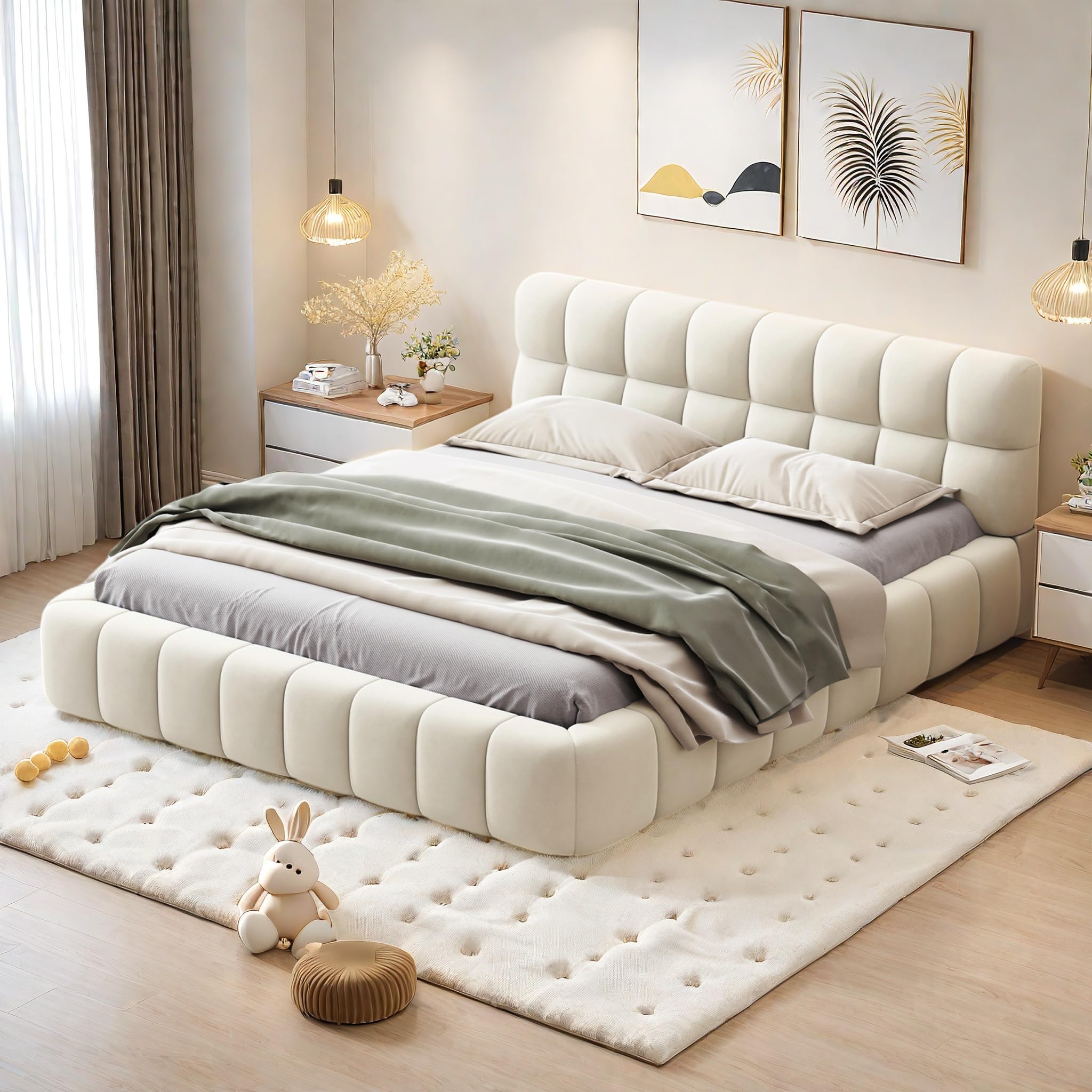 Gestoffeerd bed Bubble 140 x 200, tweepersoonsbed met hoofdeinde