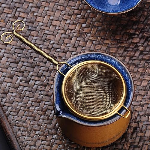 Miniatura 3 de 2 coladores de té de malla fina (dorado), tamiz de café de acero inoxidable 1810, infusor de té pequeño, difusor de té reutilizable, mini colador de