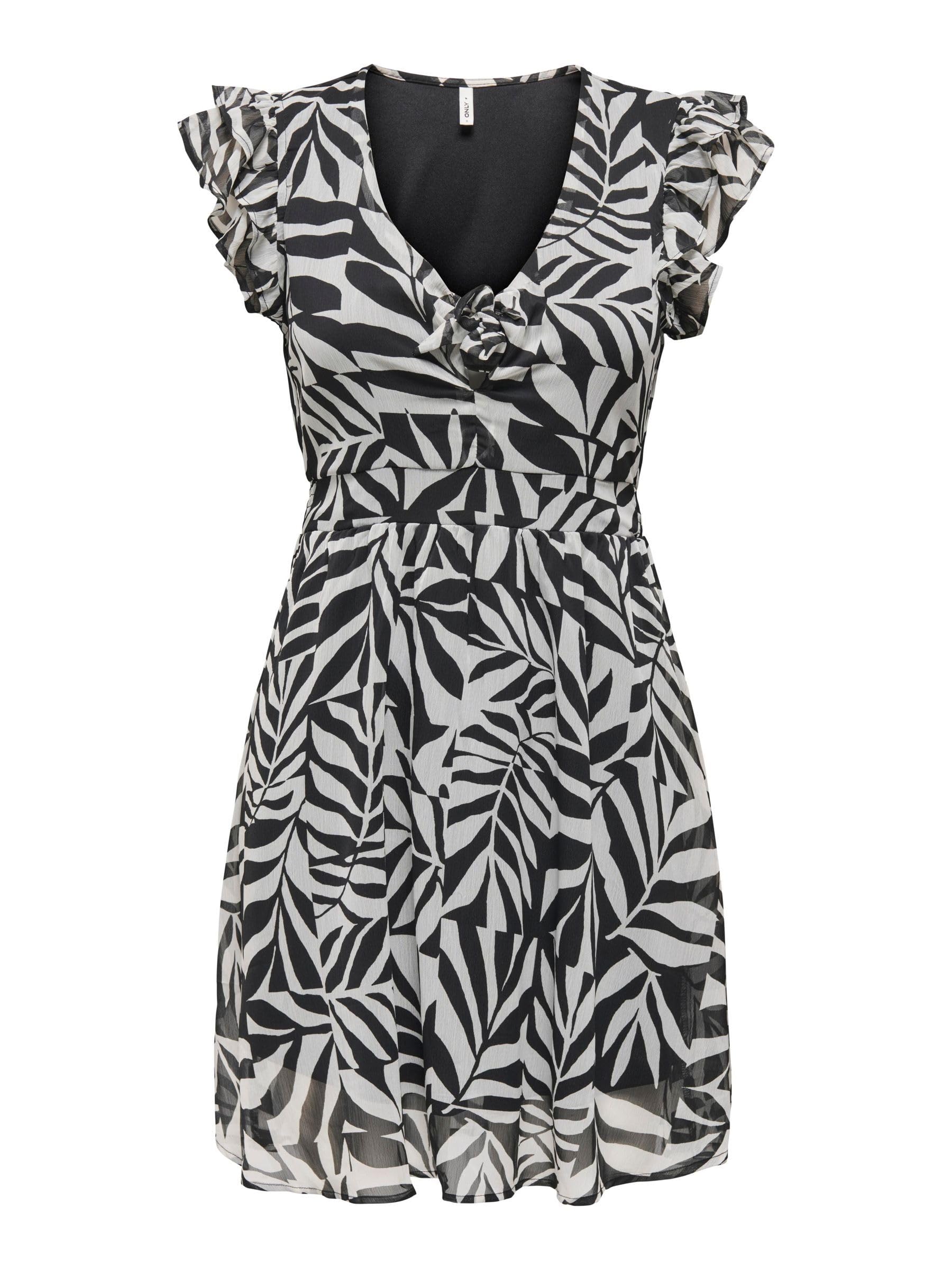 Onlasta Life S/S Peekaboo Dress WVN, black, L