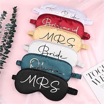 Personalized Silk Sleep Mask for Women, Personalized Eye Mask for Name Sleeping, Soft Satin Blackout Blindfold Mens Eye Cover for Honeymoon Travel, Sleepy Sleep Mask, Airplane Essential