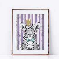 Vista 9 de Ritzy Rose Purple Circus Animals Art Kids Whimsical Wall Prints - 6 Children's Posters Baby's Nursery Child's Bedroom (Unframed) Decor Printed