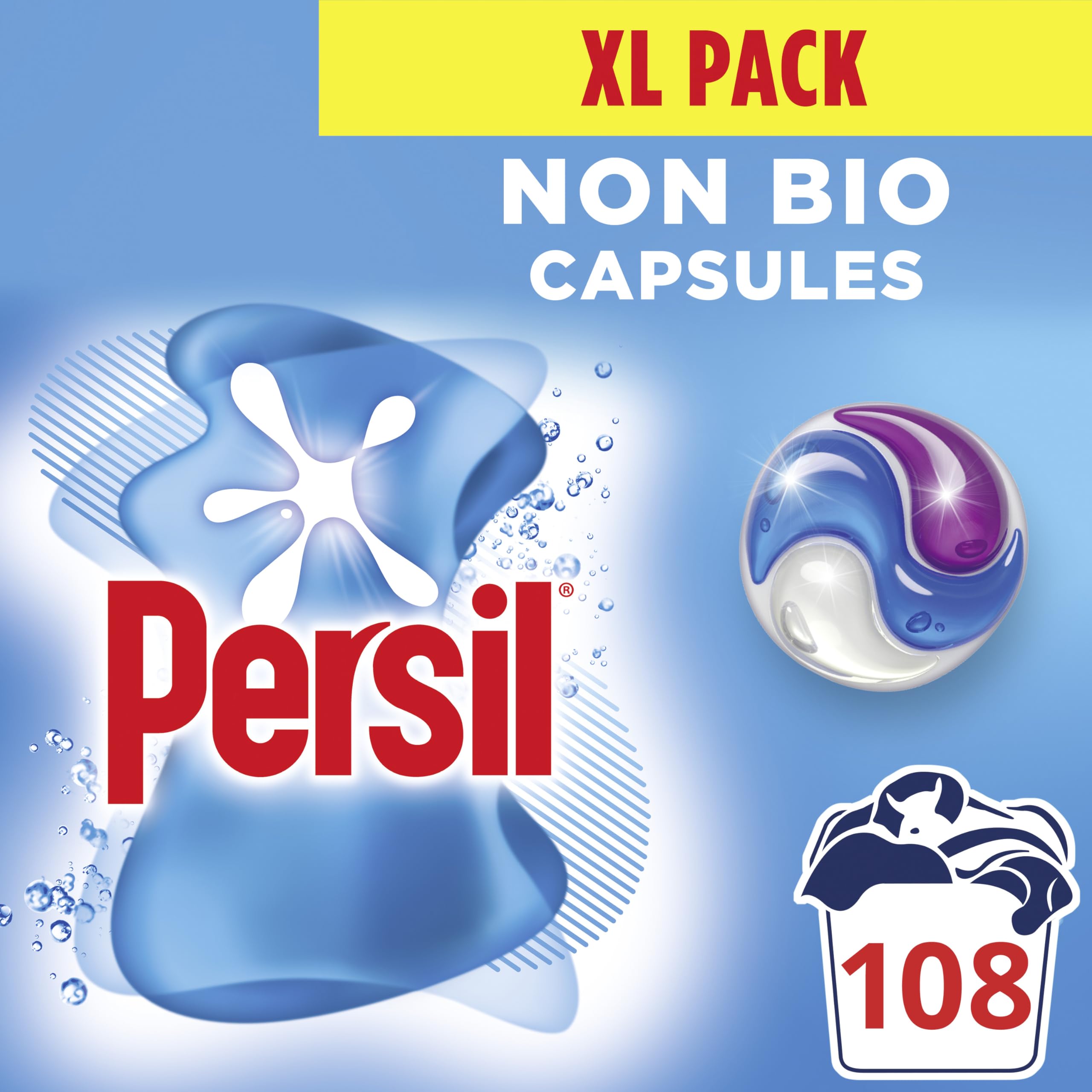Avant-Garde Brands Ltd Unisex Persil Xl 3-In-1 Non-Bio Laundry Capsules - Sensitive, Stain-Removing, Family-Safe Detergent, 108 Washes (3X36 Pack) | Wowcher