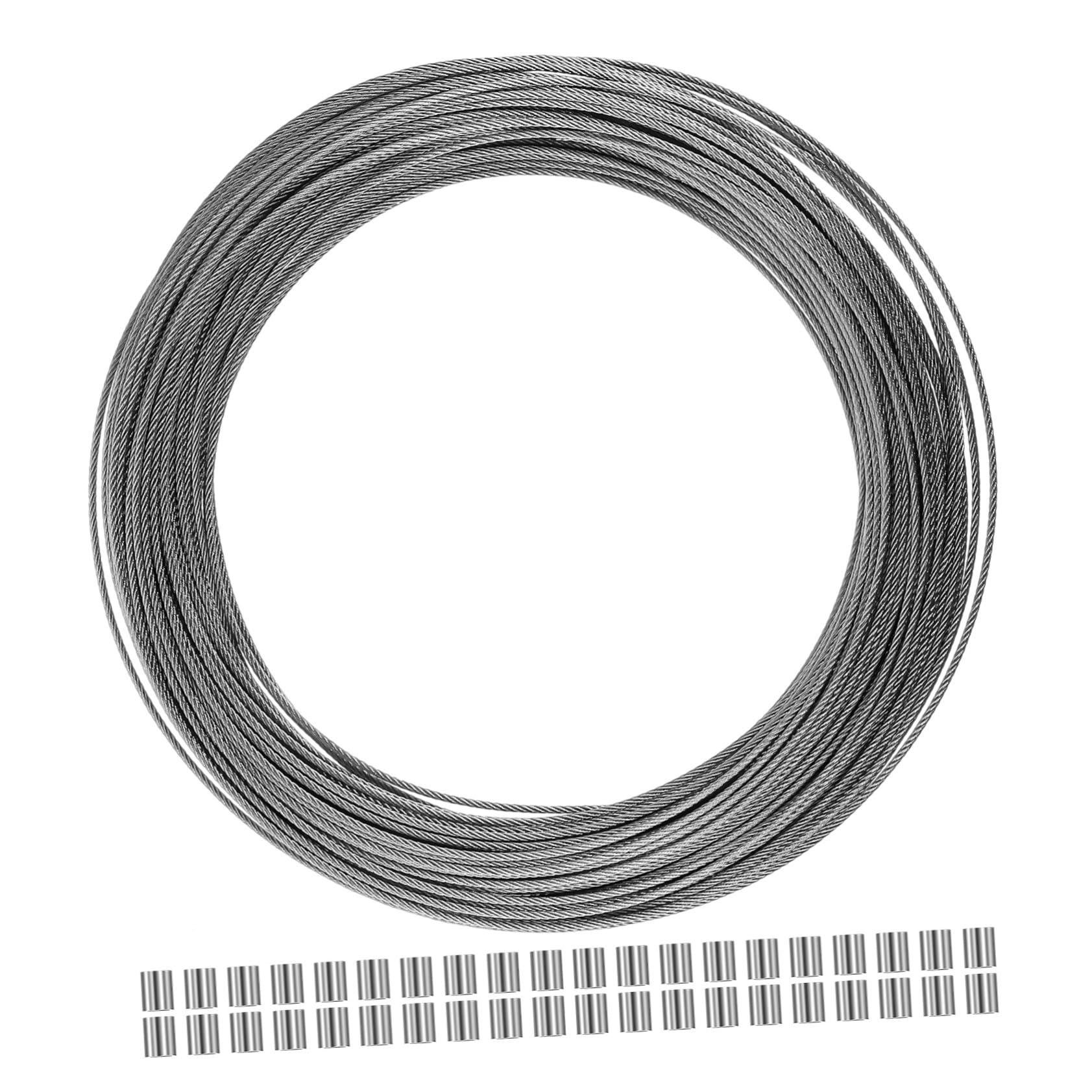 Câble en acier inoxydable fil inoxydable corde à linge pour jardin 304 gris durable