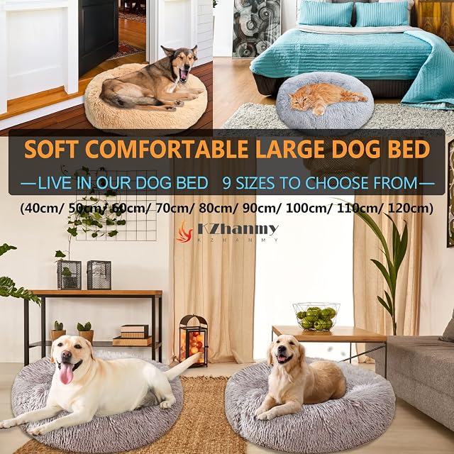 Foto 2 de 7 de KZhanmy Cama de Perros Gatos Grande Pequeño,Cama de Mascotas Calentito Mullida Felpa Cojin Redonda…
