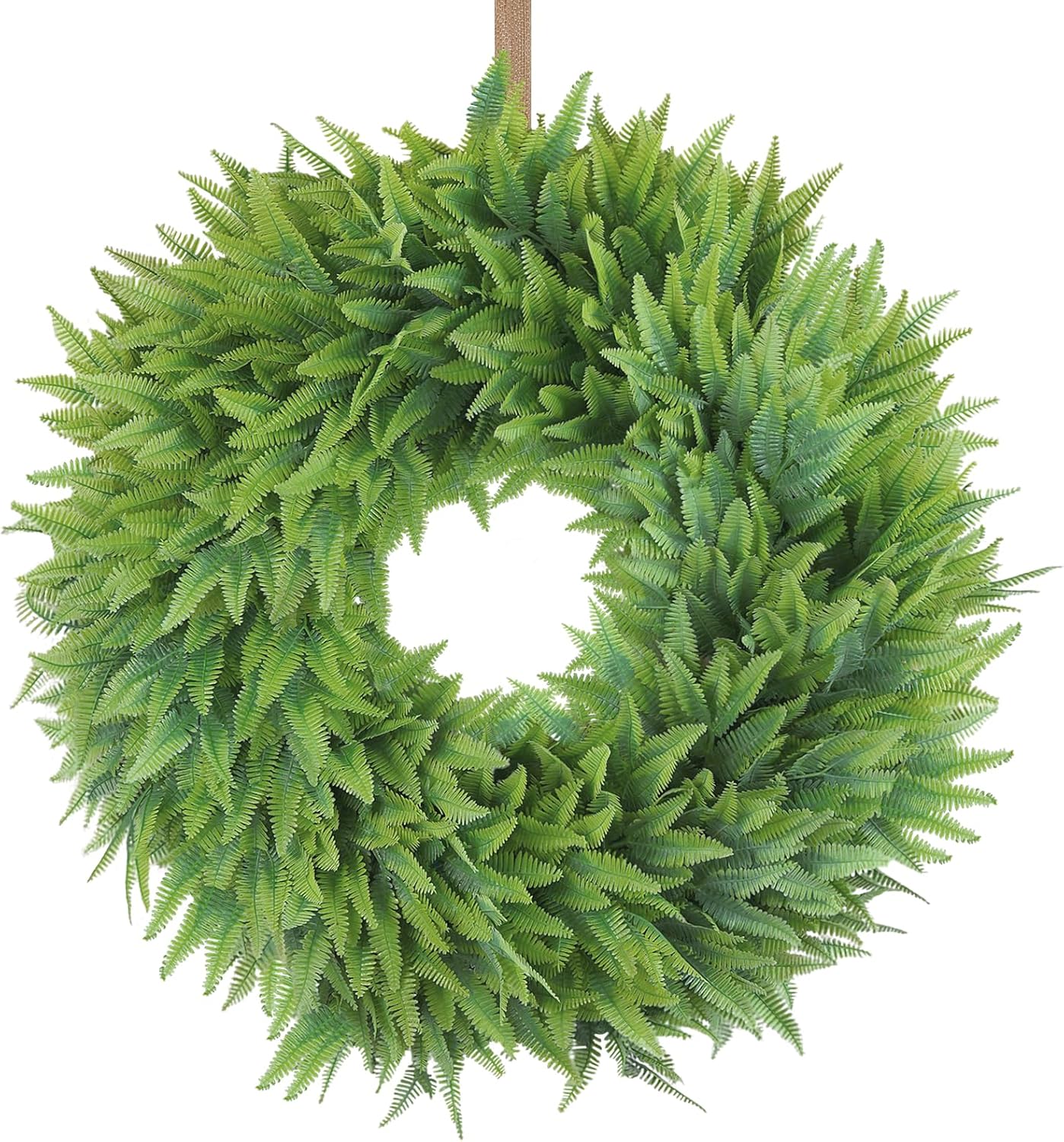 Artificial Persian Leaf Wreath – Lifelike Faux Greenery Wreath for Home & Garden Decor, Door, Wall, Table, Indoor & Outdoor (Green, 26 Inch)