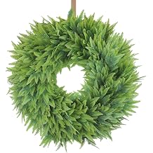 Artificial Persian Leaf Wreath Lifelike Faux Greenery Wreath for Home & Garden Decor, Door, Wall, Table, Indoor & Outdoor