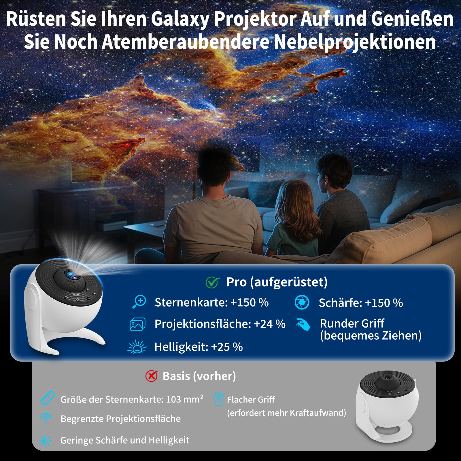 FlyLily Sternenhimmel Projektor Galaxy Projektor Sternenhimmel Schwarz&Weiß | Sternenhimmel mit Timer, Nachtlicht Drehbar, Nordlicht Lampe für Kinder Erwachsene Geschenk, 13 in 1 Zimmerplanetarium