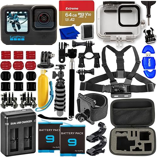 Pixel Hub GoPro HERO11 Hero 11 Videocámara negra El paquete extremo incluye microSD Sandisk Ultra de 64 GB, 2 baterías adicionales, cargador,