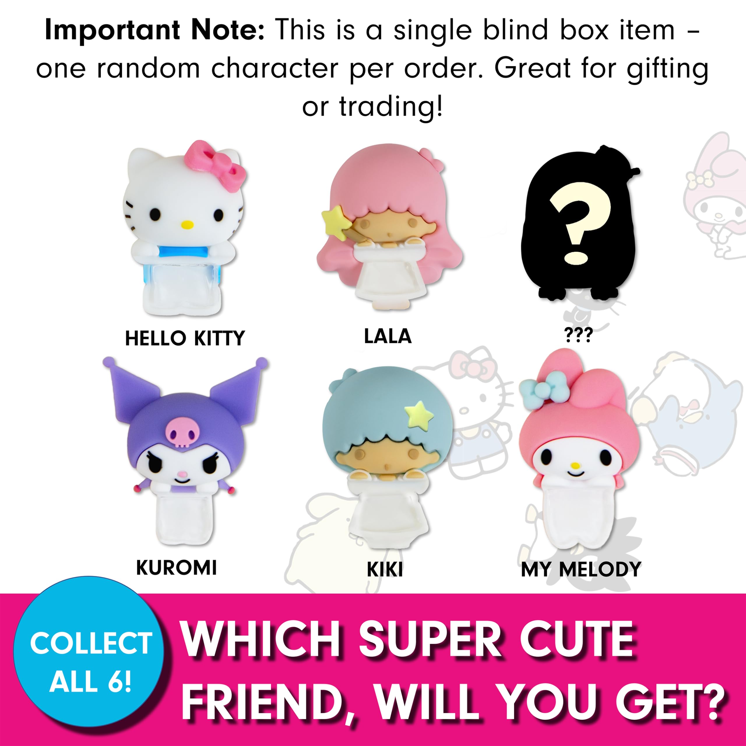 Sonix x Sanrio Hello Kitty & Friends Peekers - Pastel Series Blind Box - Adhesive Decorative Mini Figures - Includes Hello Kitty, My Melody, Kuromi, Little Twin Stars, or Mystery Character: Multicolor