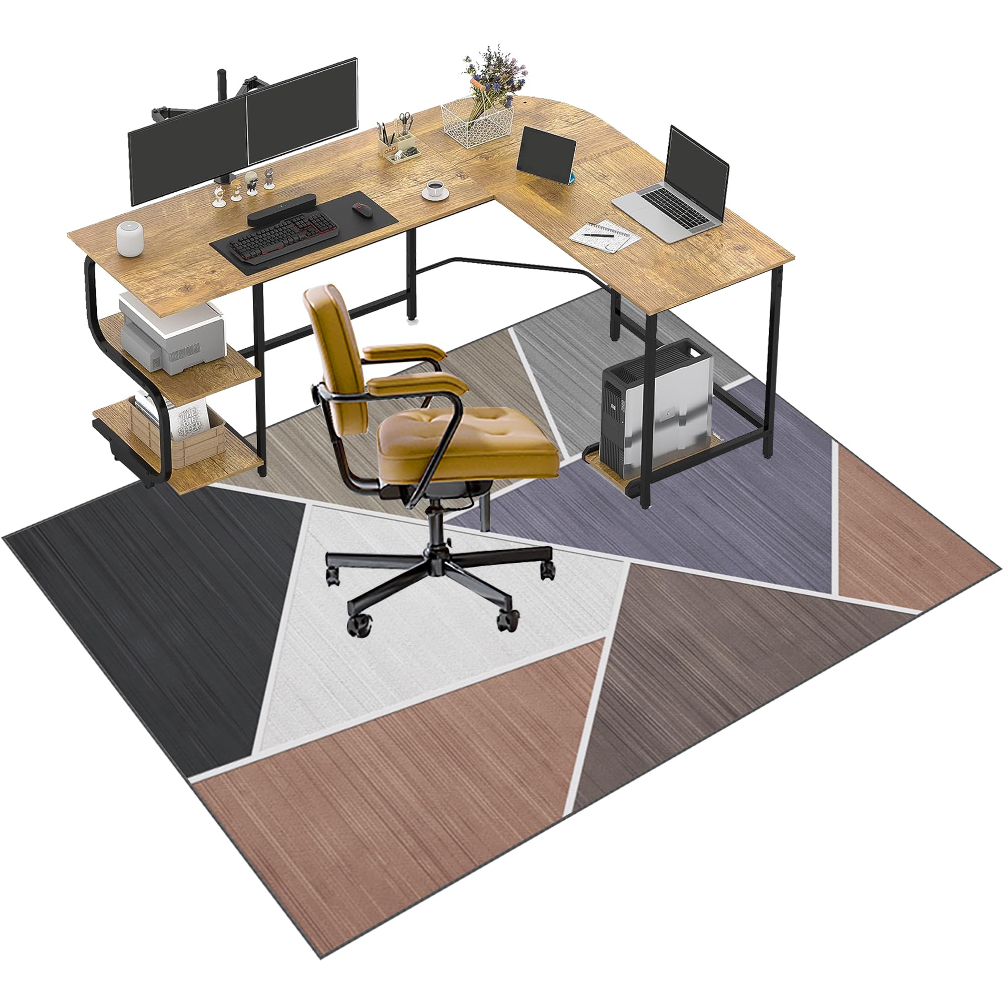 Alfombra de Suelo para Suelos Duros Laminado, Alfombrilla para Silla de Gaming Oficina, Alfombra Gaming Suelo, Alfombra para Silla de Oficina, Protector Suelo Silla Ruedas 100 x 120 cm