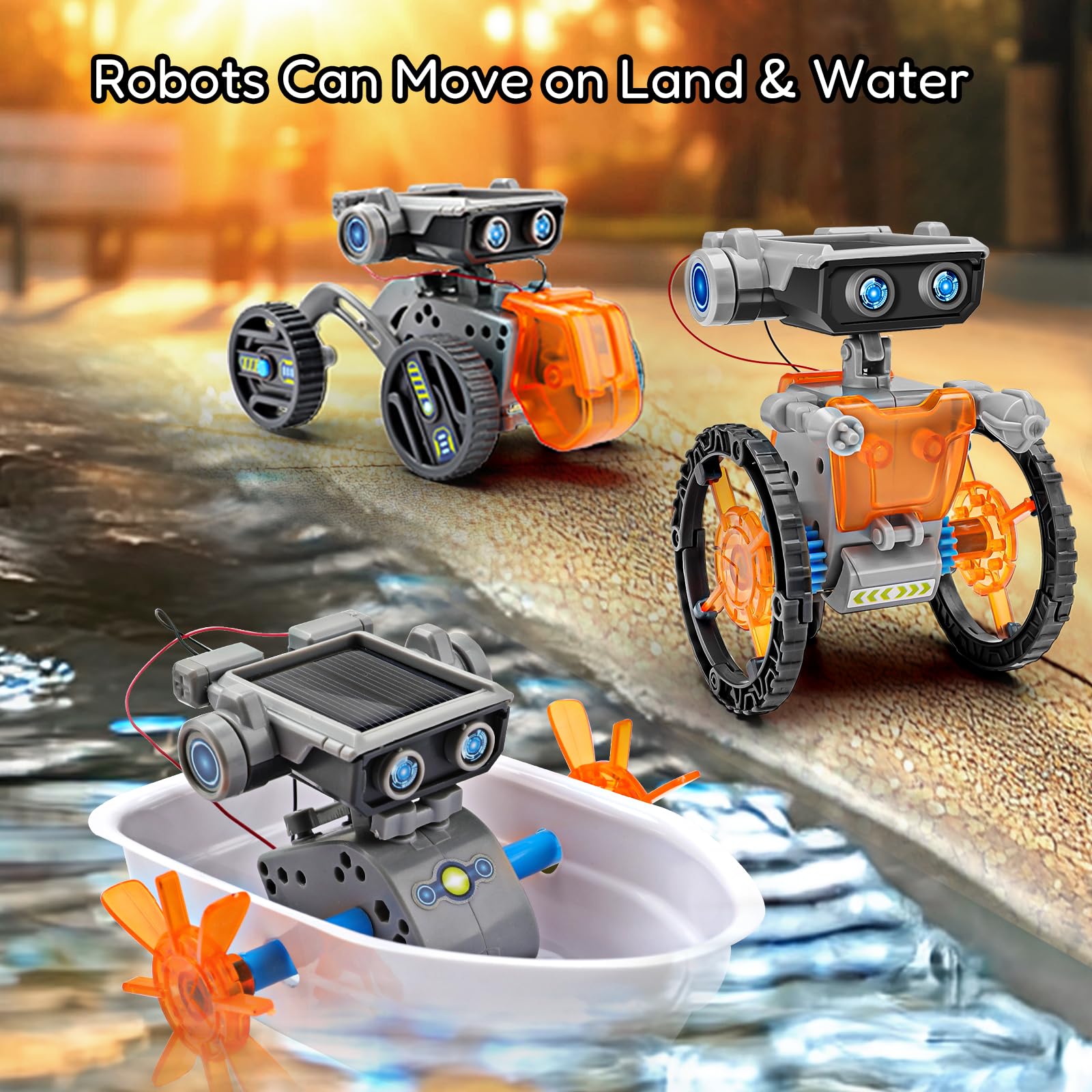 VEPOWER Energia Solare Robot, Technic 15-in-1 STEM Kit Robots Giochi Educativi, Esperimenti Scientifici per Edifici DIY Regali per Bambini Ragazzi Ragazze per 8 9 10 11 12 13 Anni (212 pezzi)