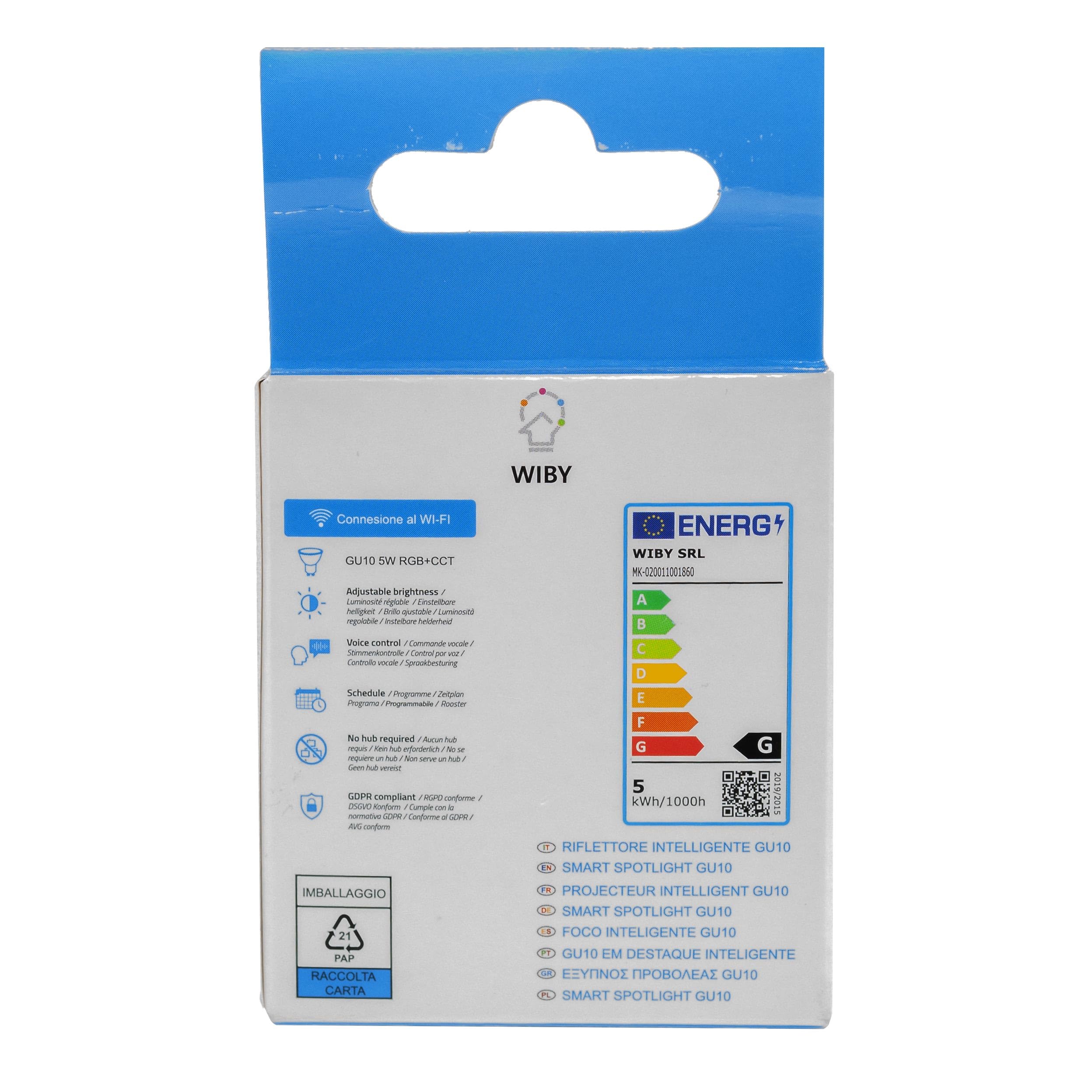 Planetitaly Faretto LED SMART WiFi incasso controllo vocale smartphone APP luce RGB CCT da 2700K a 6500K cromoterapia box doccia bagno centro estetico 230V (Tondo)