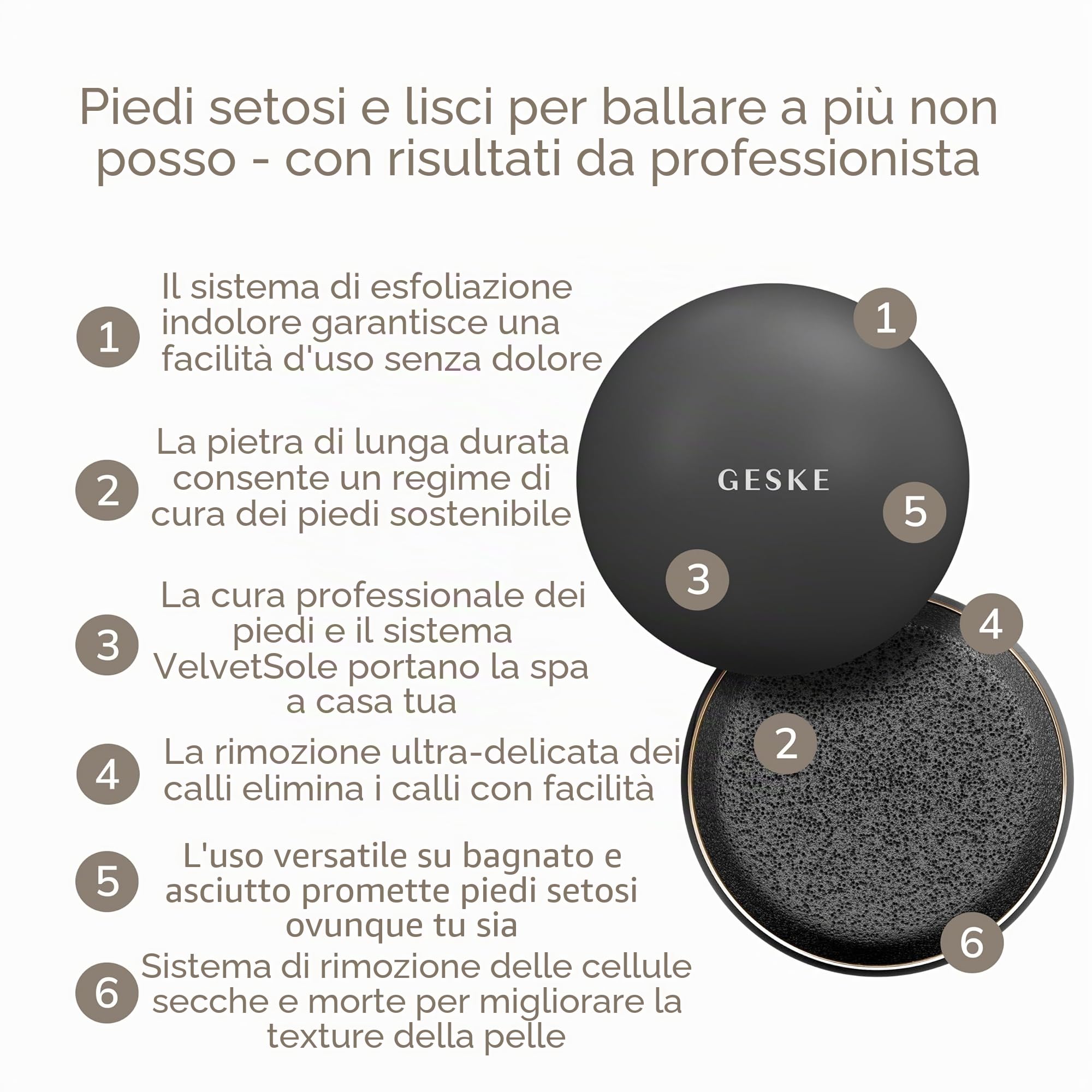 GESKE Pumice Stone Callus Remover | 7 in 1 | Lima per piedi con pietra pomice durevole e sostituibile | Per piedi lisci | Esfoliante avanzato e ammorbidente per la pelle