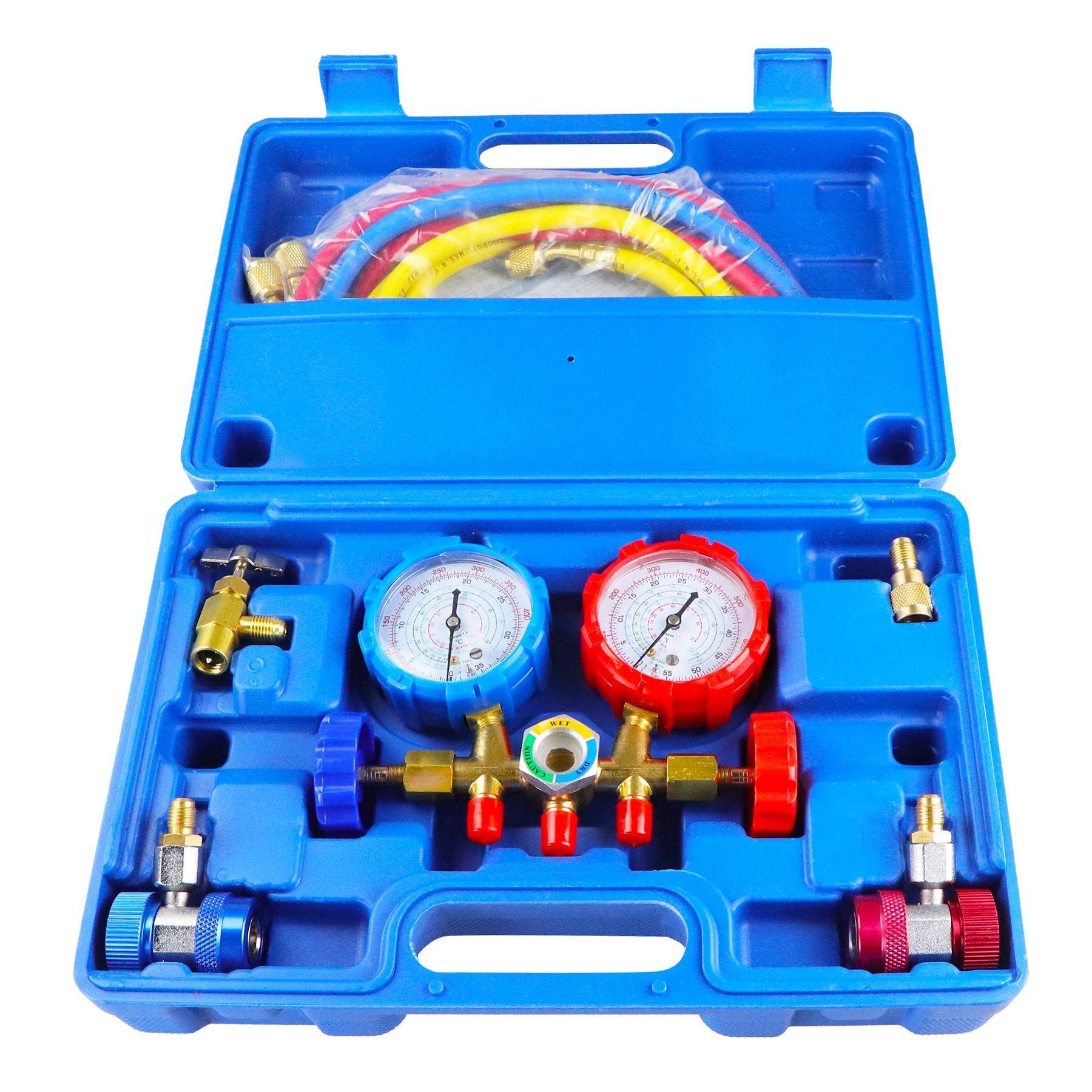 Buy AC Gauges, AC Manifold Gauge Set for R134a R12 R502 Refrigerant, 3