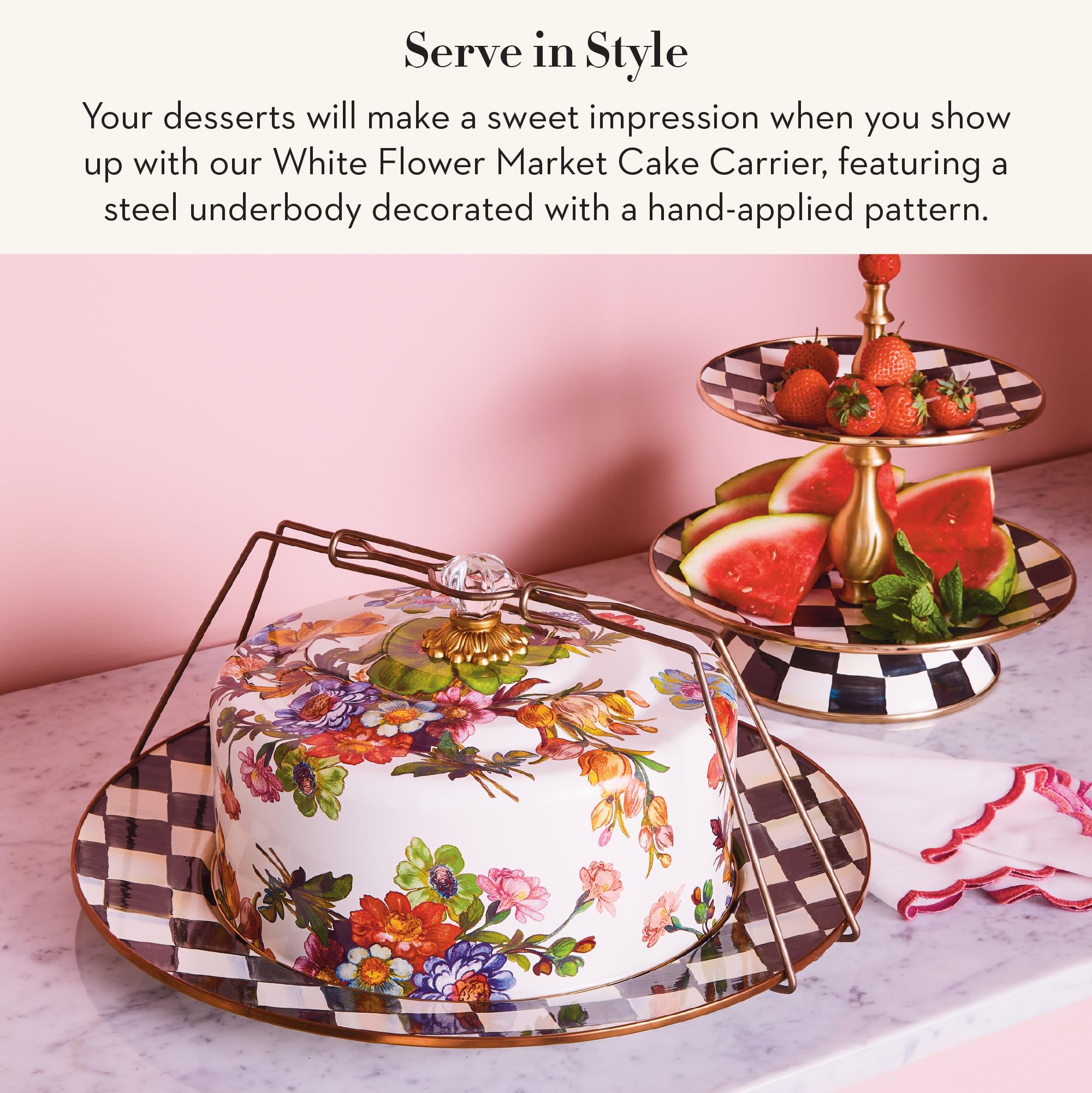 Amazon.com: MACKENZIE-CHILDS Cake Carrier, Cake-Dish Serving