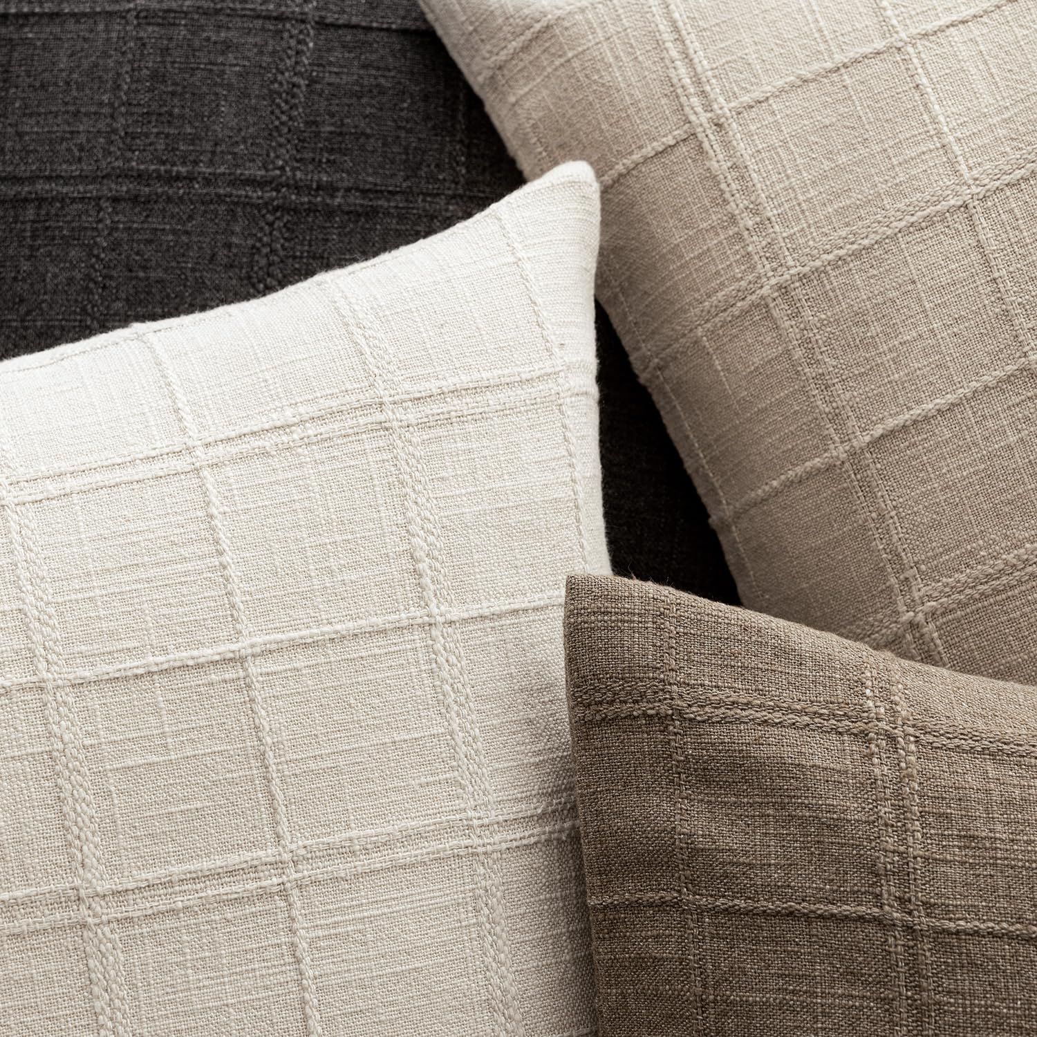 The Best Cotton Throw Pillows in 2026 6 Foindtower Set of 2 Decorative Linen Check Throw Pillow Covers Neutral Farmhouse - product photo