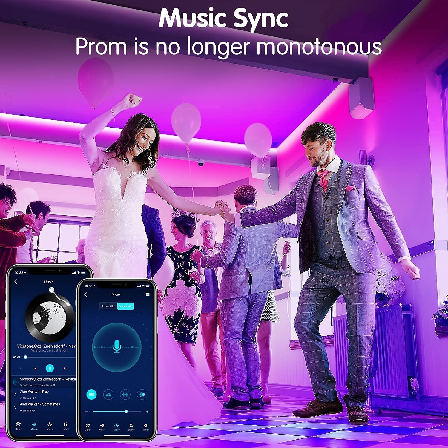 50ft Led Lights Keepsmile Music Sync Color Changing Led Strip Lights Led Lights Strip with Phone App Control and Remote Led Lights for Bedroom Living Room Party Home Decoration : Tools & Home Improvement