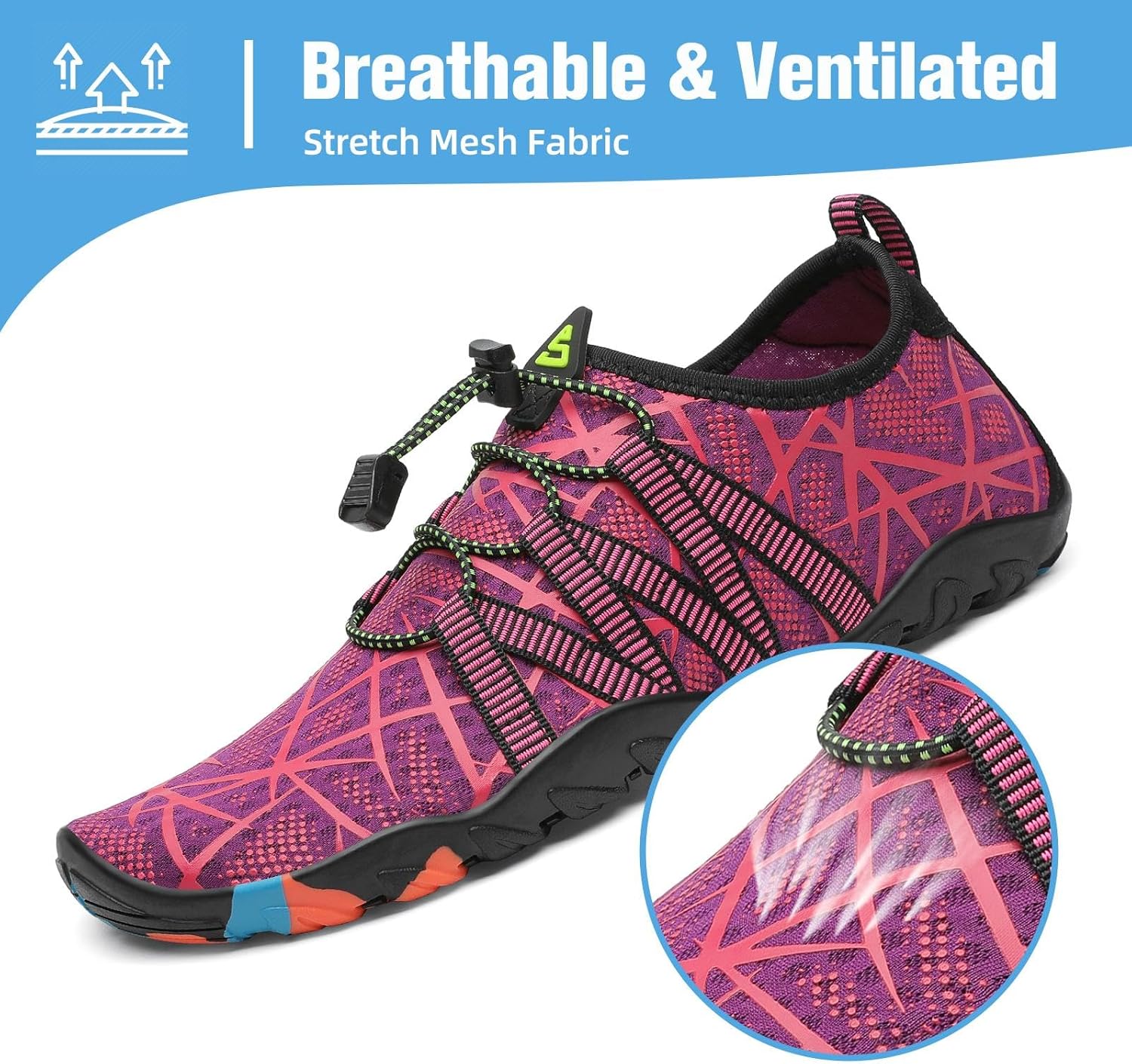 Mishansha Water Shoes for Women Men Barefoot Beach Shoe Quick Dry Aqua Swim Socks for Surfing Yoga Size 4.5-15 Women/3-13.5 Men - Image 3