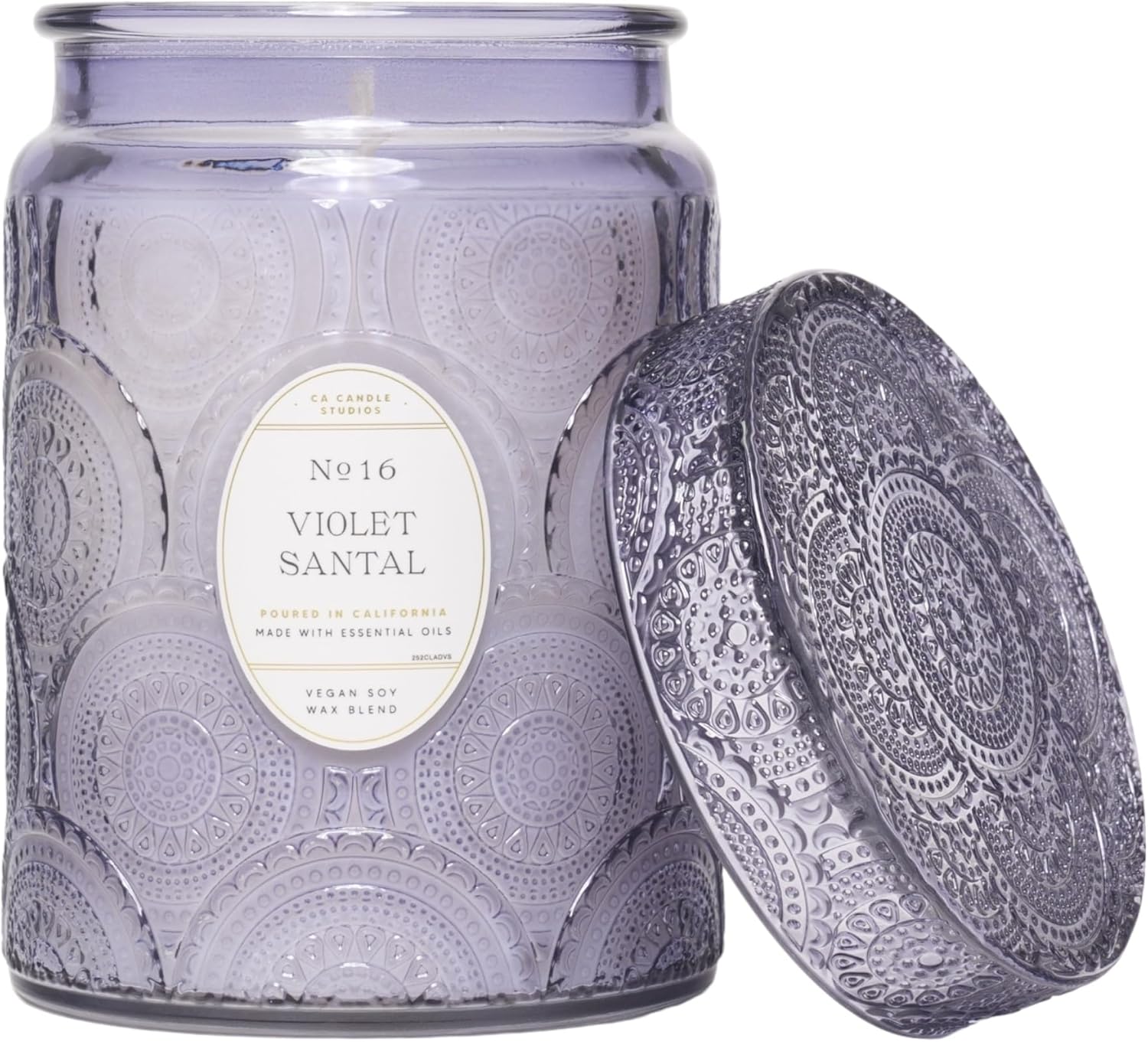 Leoben Co | Violet Santal | Classic Design Collection | 18oz | 80 Hour Burn Time | Made to Set The Mood | Created with Natural Soy Wax and Essential Oils