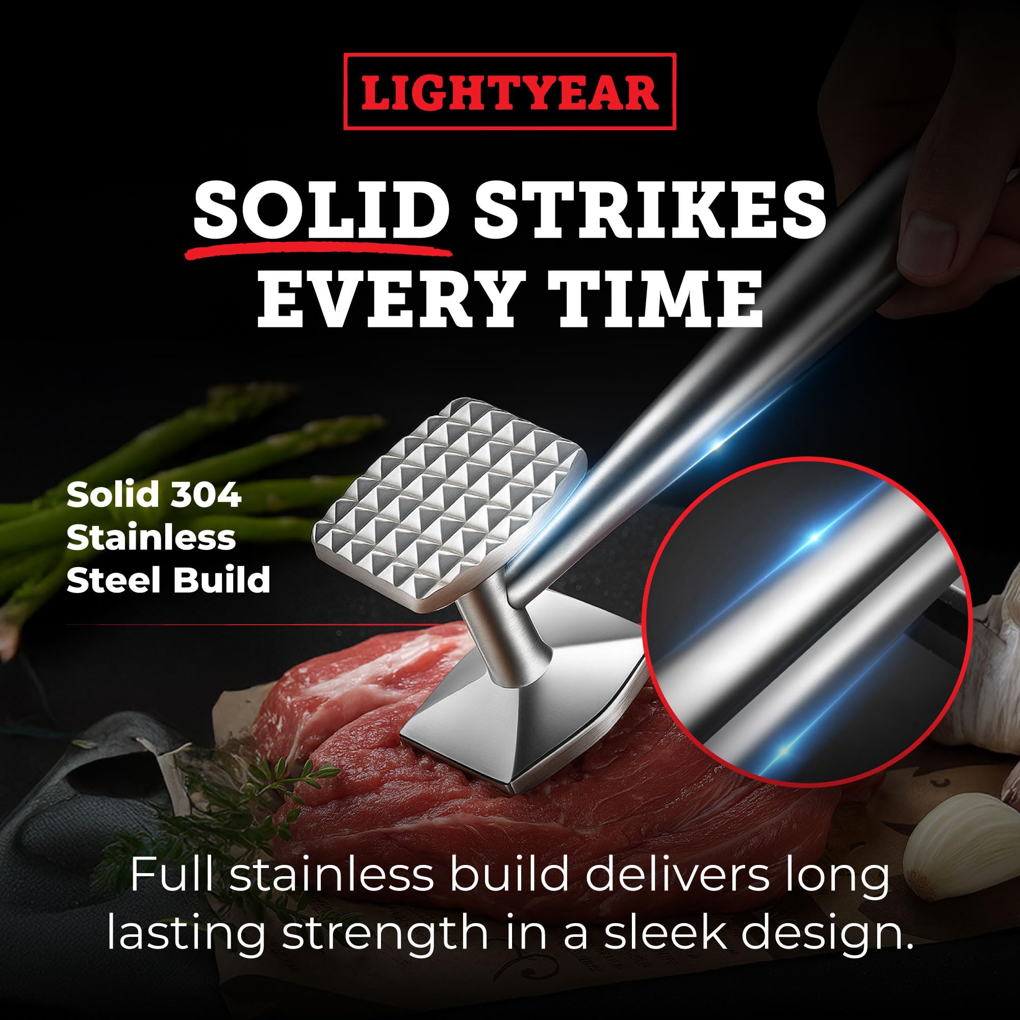 Lightyear Stainless Steel Meat Tenderizer -2