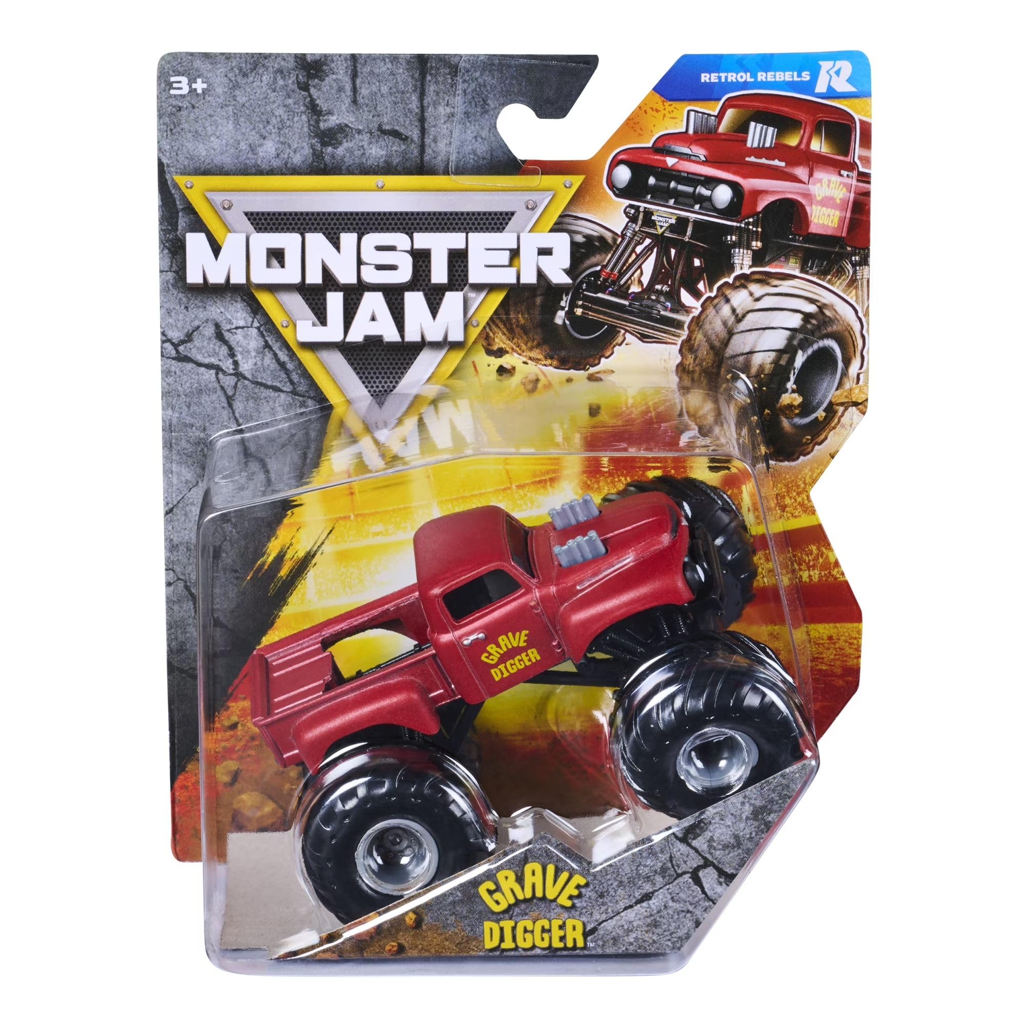 Monster Jam 2026 Official 1:64 Diecast Truck Series 46 Retro Rebels Red Grave Digger
