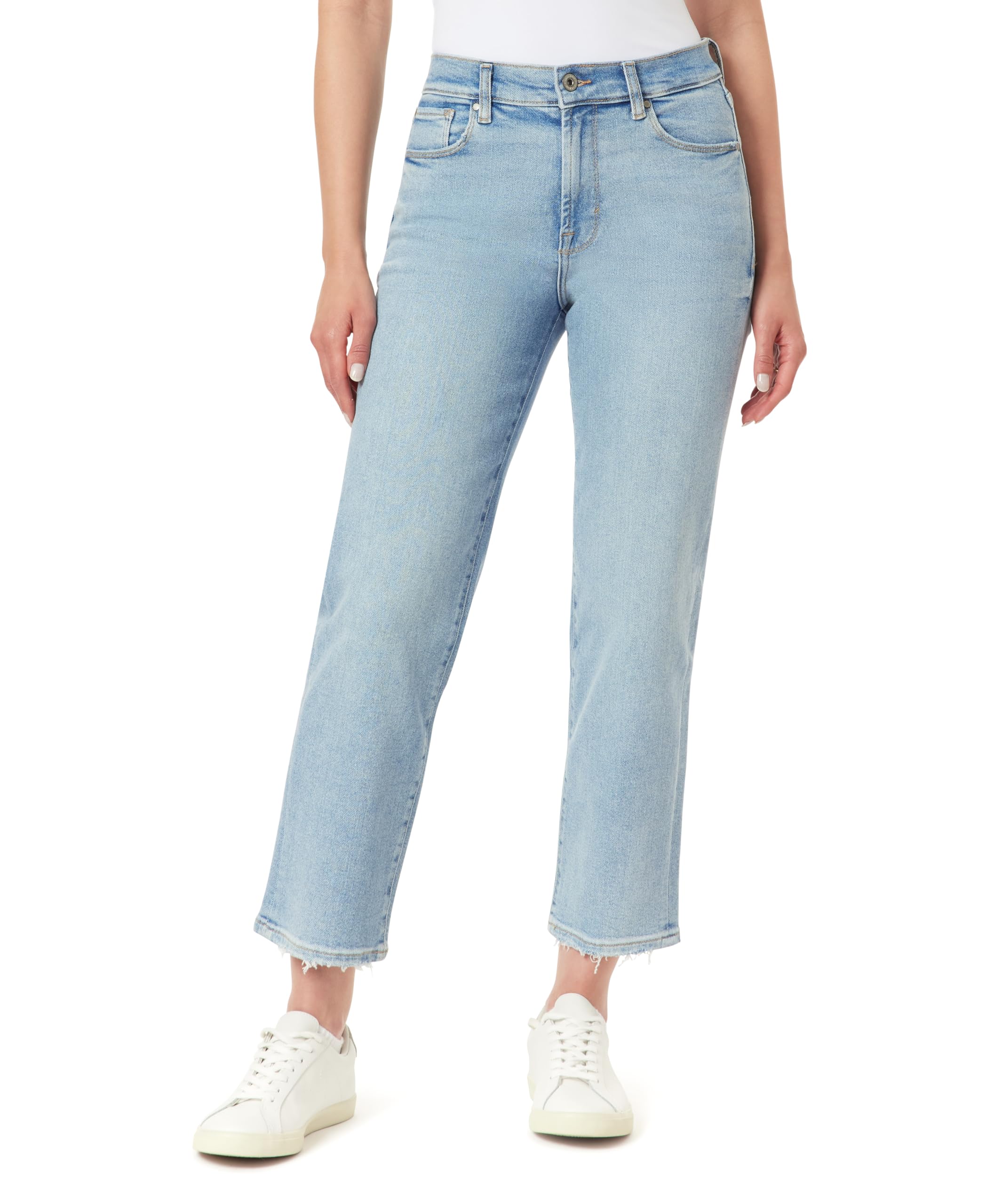 kensie Jeans for Women The Ella Vintage Luxe High-Rise Straight Leg 27-Inch Inseam Raw Edge, Sizes 0-24