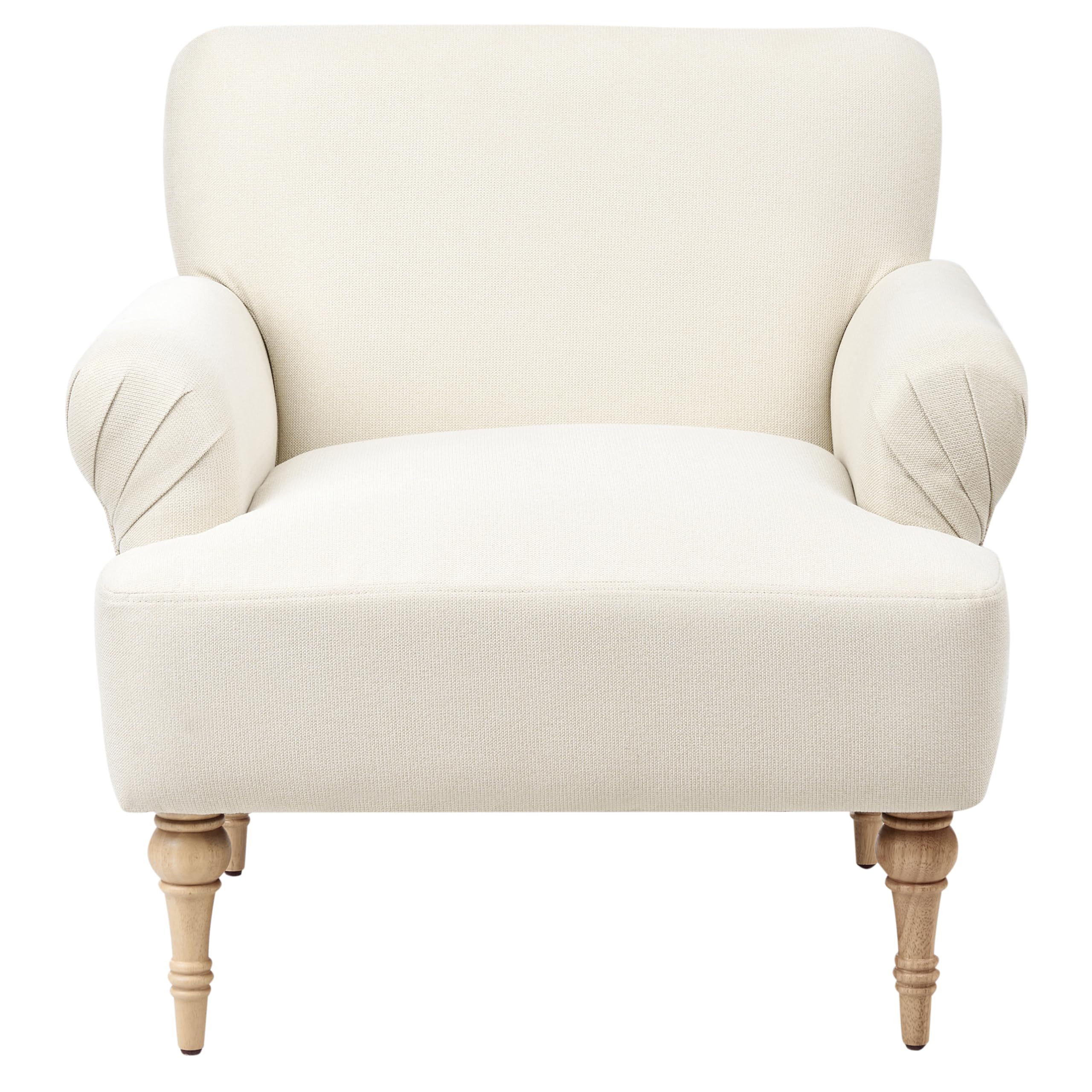 Beliani Poltrona in tessuto Poliestere idrorepellente Seduta spessa Gambe in legno di gomma Beige chiaro