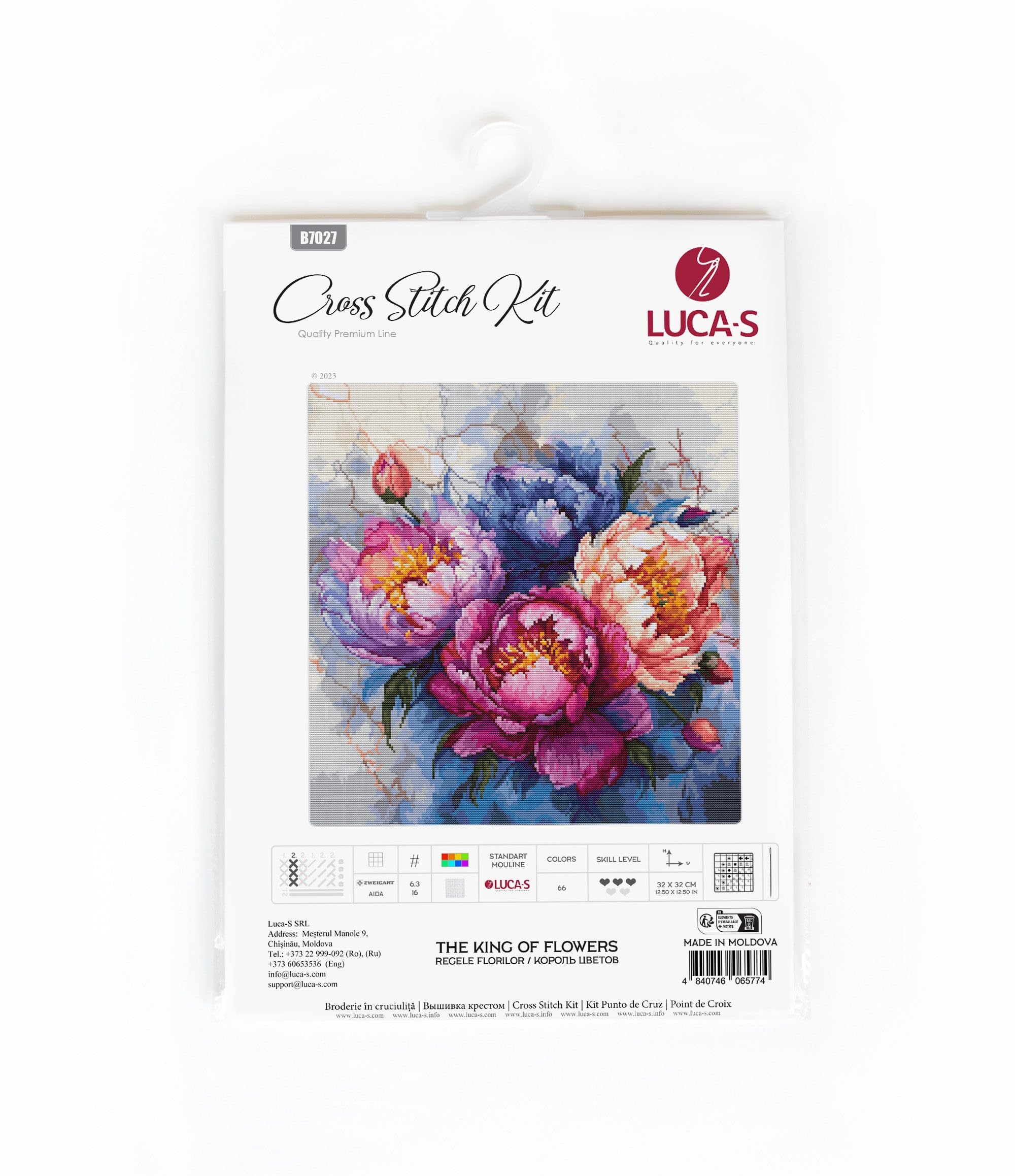 Luca-S Kit per ricamo a punto croce Il re dei fiori