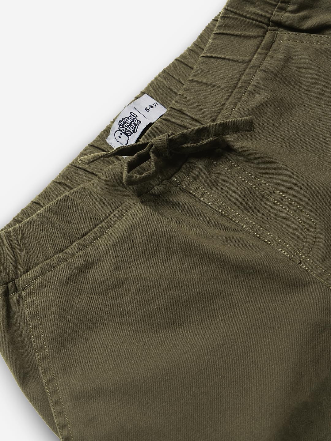 The Souled Store Solids - Pantalones de chándal cargo con cordón de algodón para niño