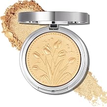 UCANBE Sparkle Bomb Baked Highlighter, Powder Highlighter Makeup, High Glossy Illuminator Palette for Face & Body, Weightless and Buildable 01 Luxurious Golden