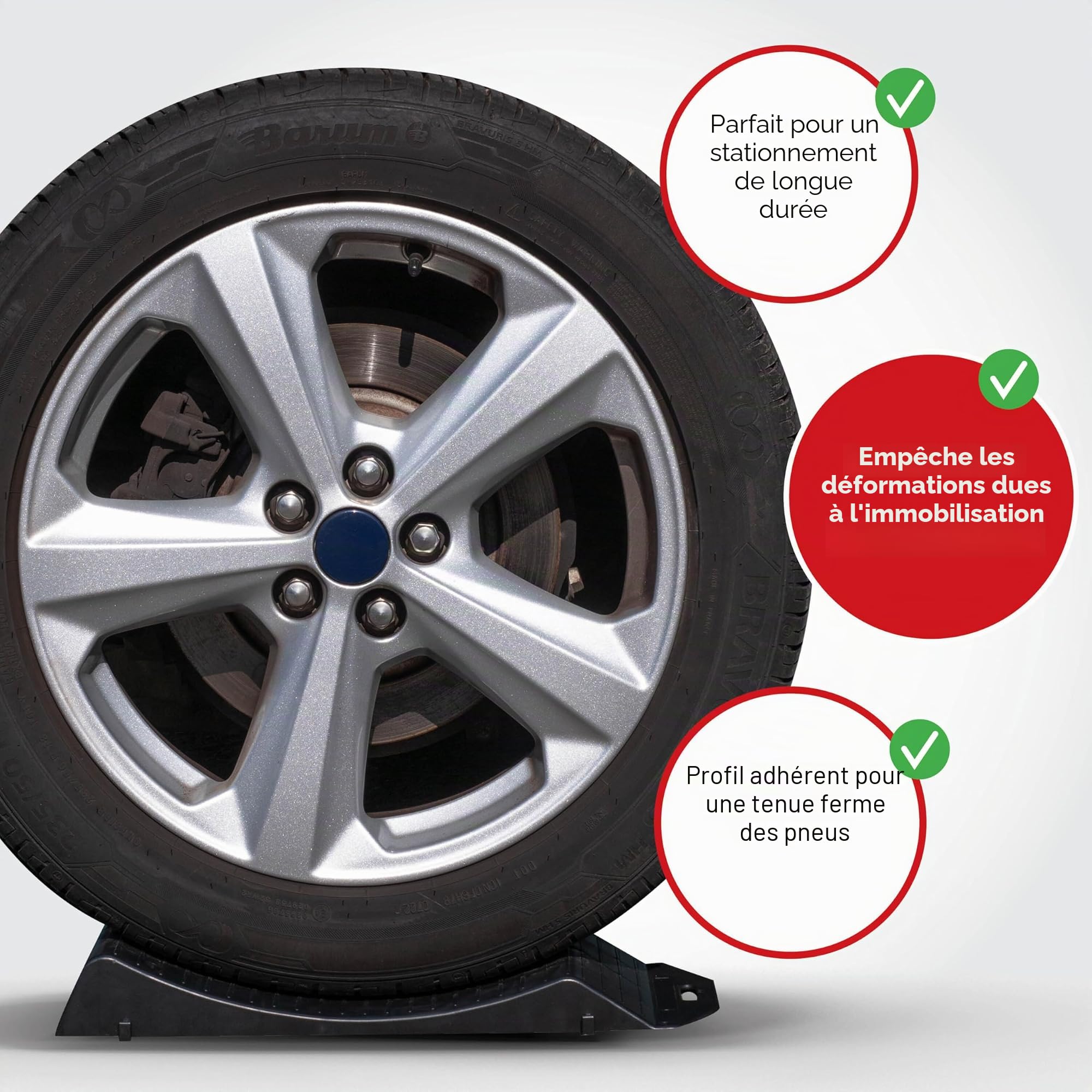 Walser Kit de 2 protecteurs de pneus, Berceau Pratique pour pneus avec capacité de Charge jusqu'à 5 tonnes, kit de 2 Patins de Roues pour Voiture Taille Universelle Contre Les crevaisons à l'arrêt