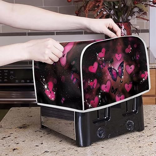 Vista 131 de UNICEU Funda acolchada para tostadora con patrón de café, se adapta a la mayoría de tostadoras estándar de 4 rebanadas patrón de café,Hojas de otoño