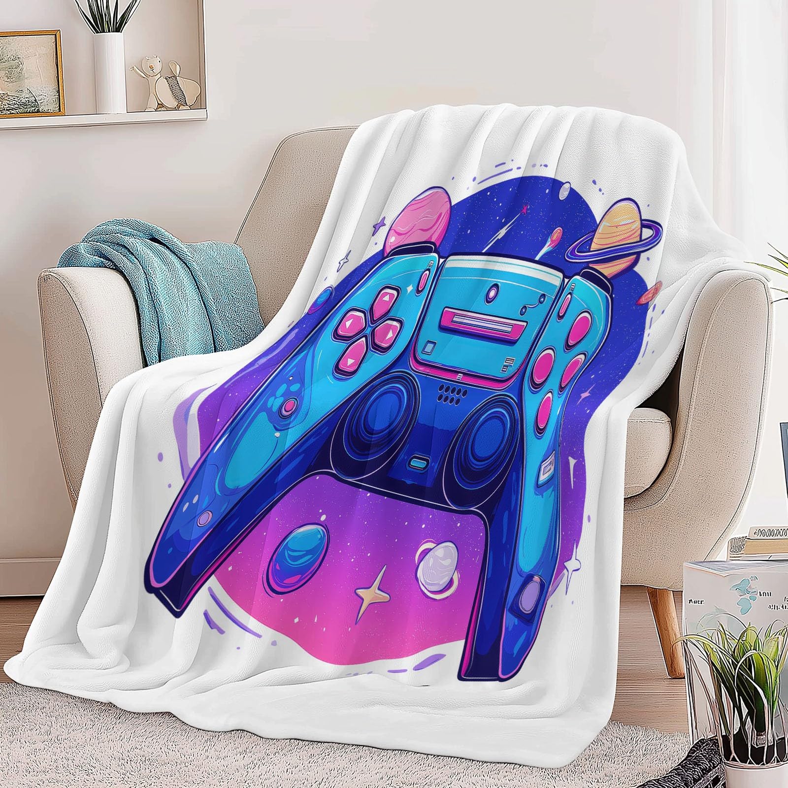 Generico Plaid Coperta Pile Controller Per Giochi Cartoni Animati 220x240 cm Coperta Plaid Calda Invernale Super Morbida, per Plaid Divano, Copriletto, Tutte le Stagioni, per Bambini Adulti
