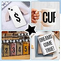 Vista 7 de 12 hojas de calcomanías de letras, 2.5 pulgadas, kit de letras de vinilo autoadhesivas, números negros para buzón, aula, hogar, puerta, ventana