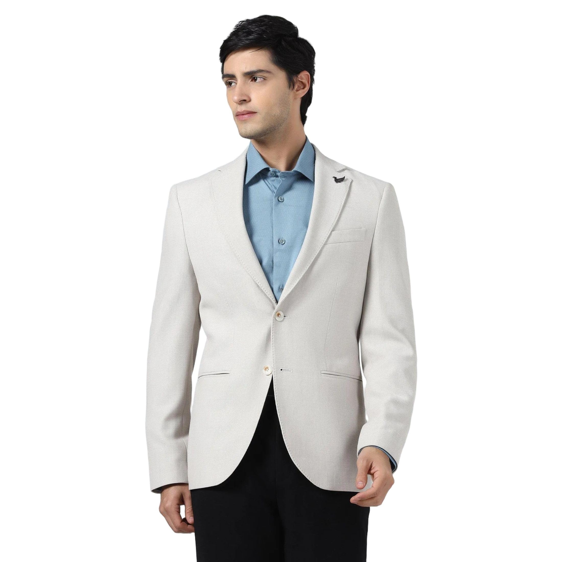 blackberrys Men's Grey Poly-Blend Textured Slim Comfort Blazers-picture-16