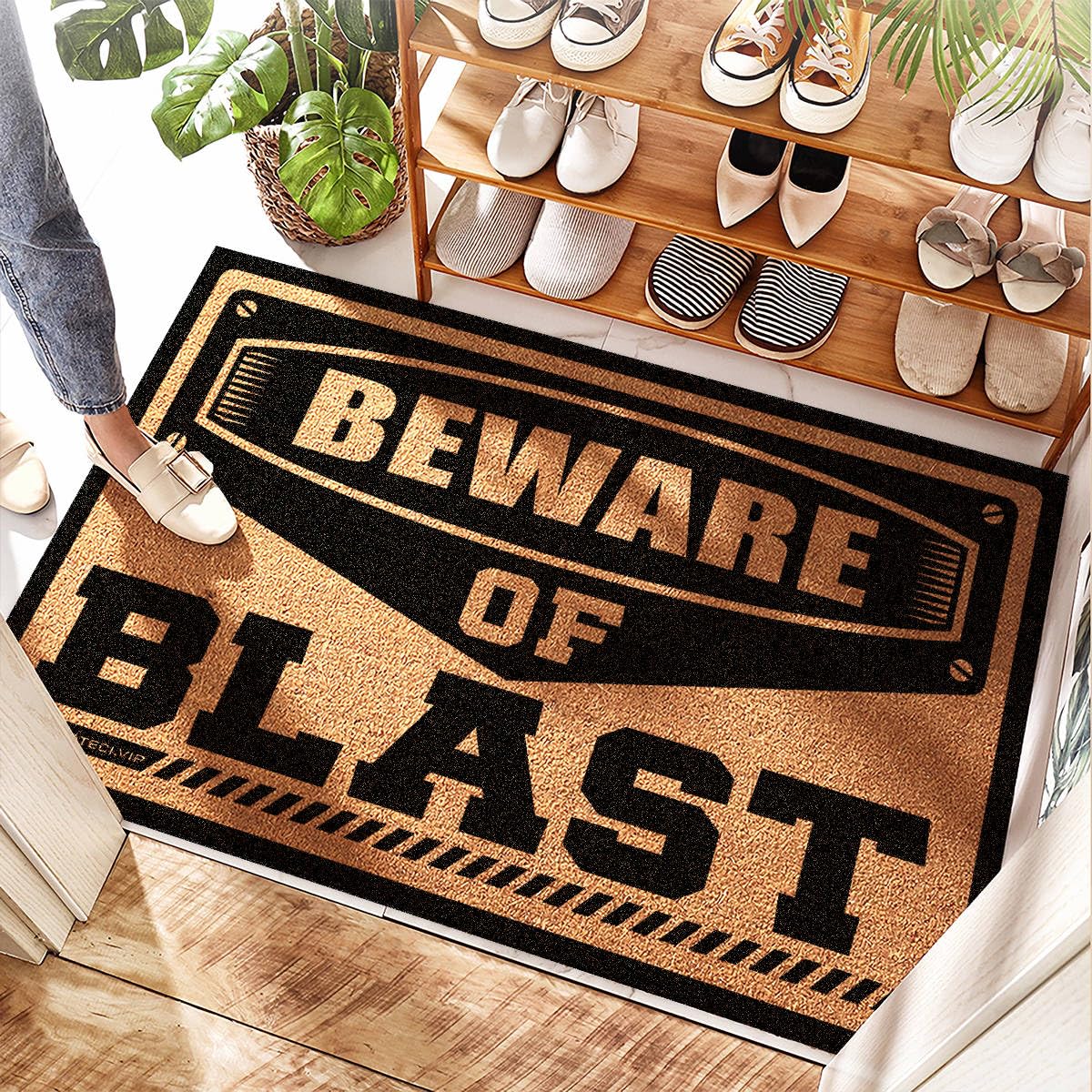 Tapis de bienvenue extérieur pour porte d'entrée superposée