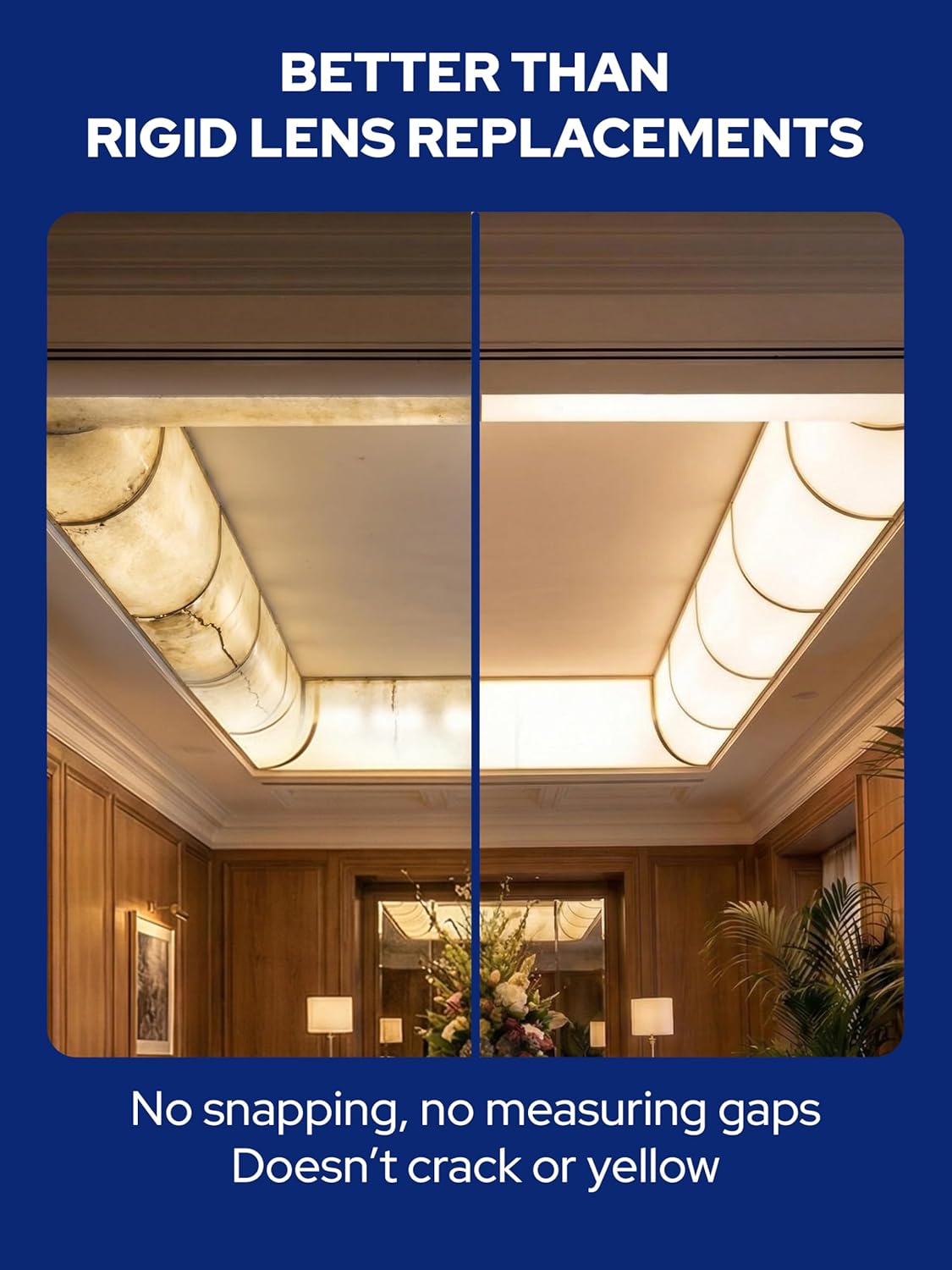 KASTLITE Fluorescent Light Covers for Ceiling Lights | Film Lens Overlays for Lithonia U360004 | 4FT 0.020" Gauge Acrylic Overhead Lighting Replacement Filters | LED Diffuser Sheet Panels, 10-Pack