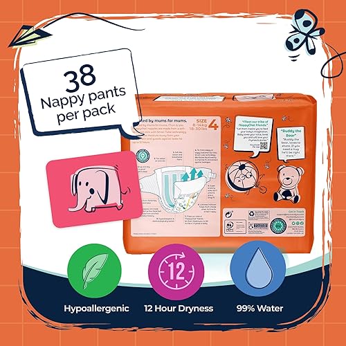 Miniatura 2 de M&Y Pañales ecológicos Nappychat Premium Performance, tamaño 4 (38 pañales), tecnología Smart Tube. Protección contra fugas. 100% reciclable.