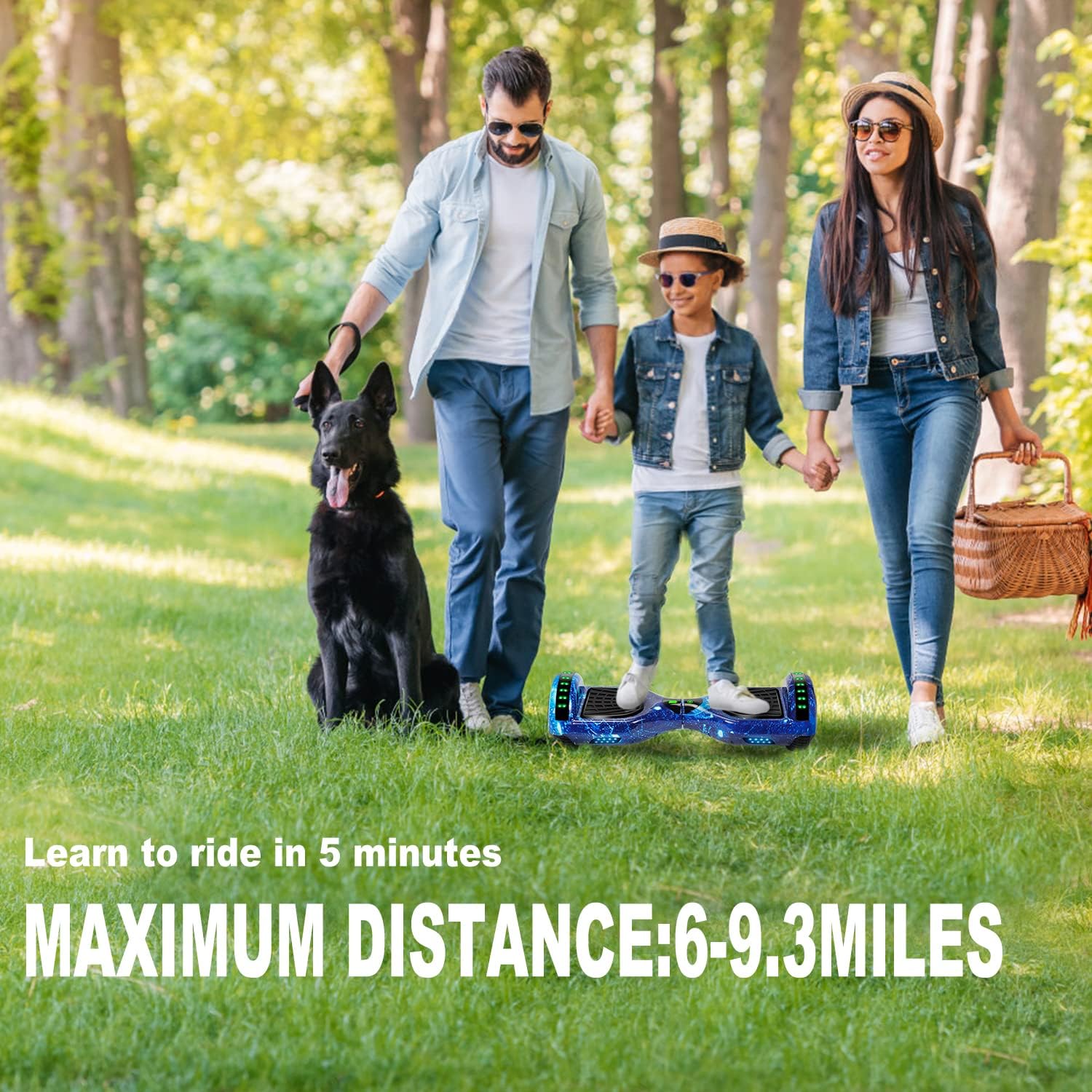 Black Friday - 60% OFF YHR Hoverboard with Bluetooth Speaker LED Lights, 6.5inch Self Balancing Hover Board for Adults Kids Ages 6+ with UL2272 Certified