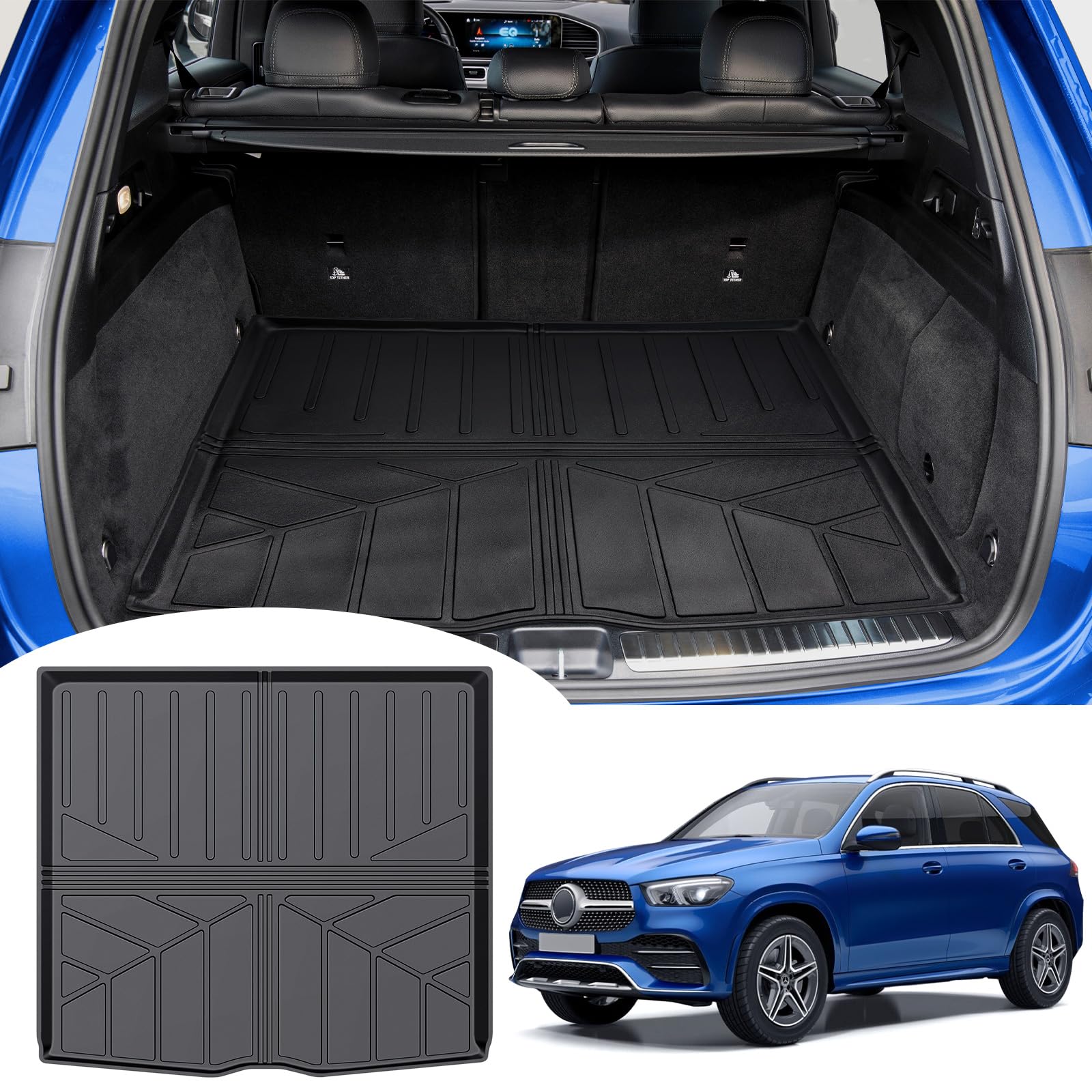 Cargo Liners for Mercedes-Benz GLE 2020-2024 Class 5 Passenger, Heavy-Duty TPE Trunk Liner, Custom Fit Anti-Slip Rear Trunk Cargo Mat Car Mats Accessories for Benz GLE(Cargo Mat, Not Fit Coupe)