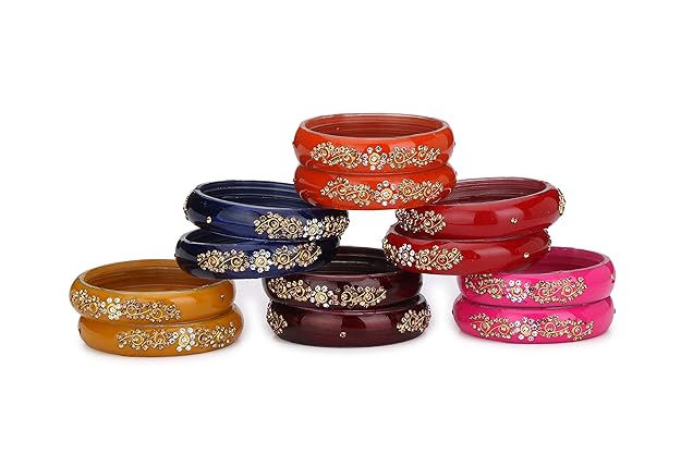 Somil Designer Glass Bangles/Kada Set, Festival, Workplace, Party, Traditional, Designer