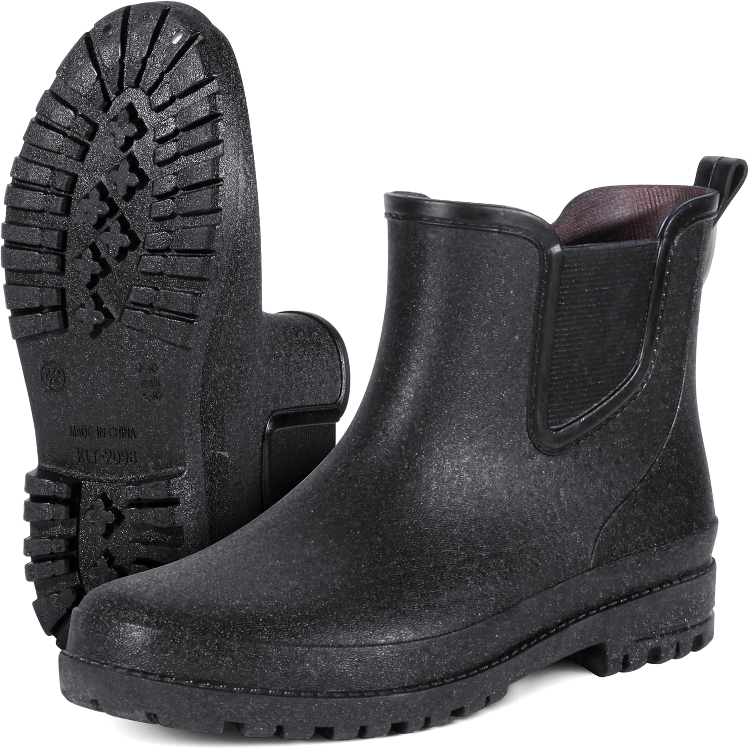 Men's Rain Boots Waterproof Short Ankle Deck Boots Slip-on Chelsea Boots for Men Lightweight Anti-Slip Fishing Boots for Mud Farm Garden Outdoor