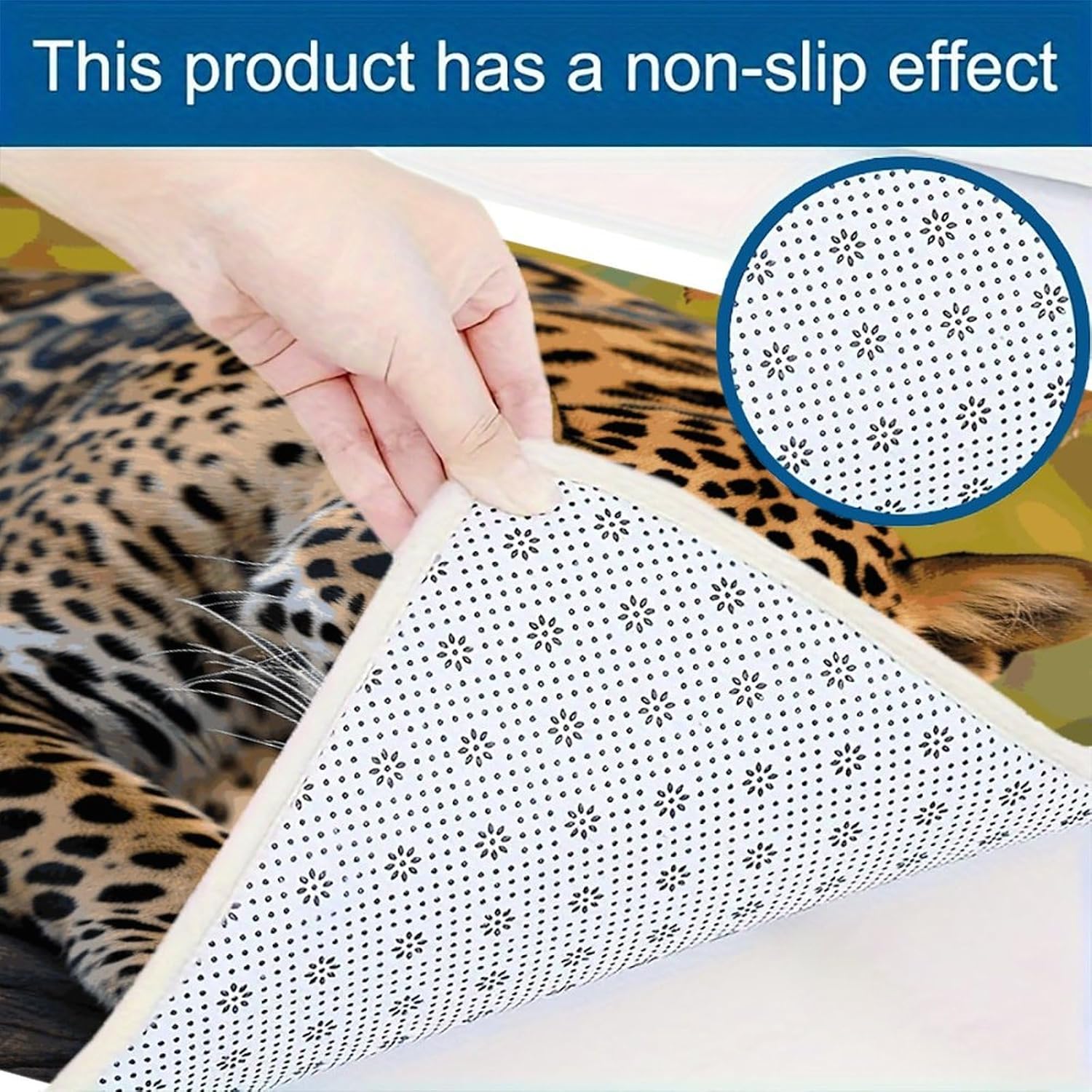 African Leopard Kitchen Mat Set of 3 Waterproof Floor Mats Non-Slip Kitchen Rugs Premium Flannel Rug Heavy Duty Standing Mat for Kitchen Home Bathroom Laundry