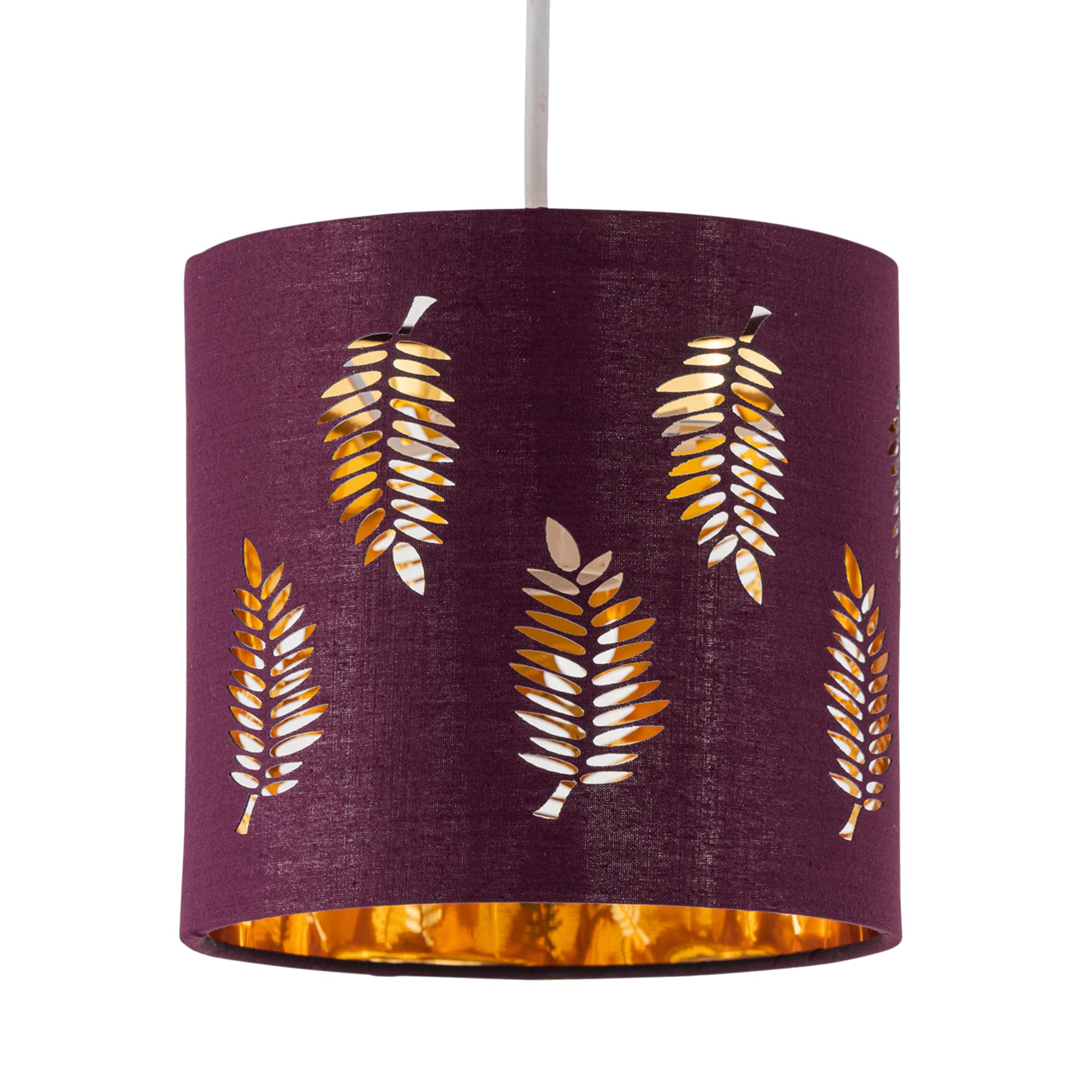 First Choice Lighting Burgundy Fern Cut Out Table Lamp Shade - 15.5cm