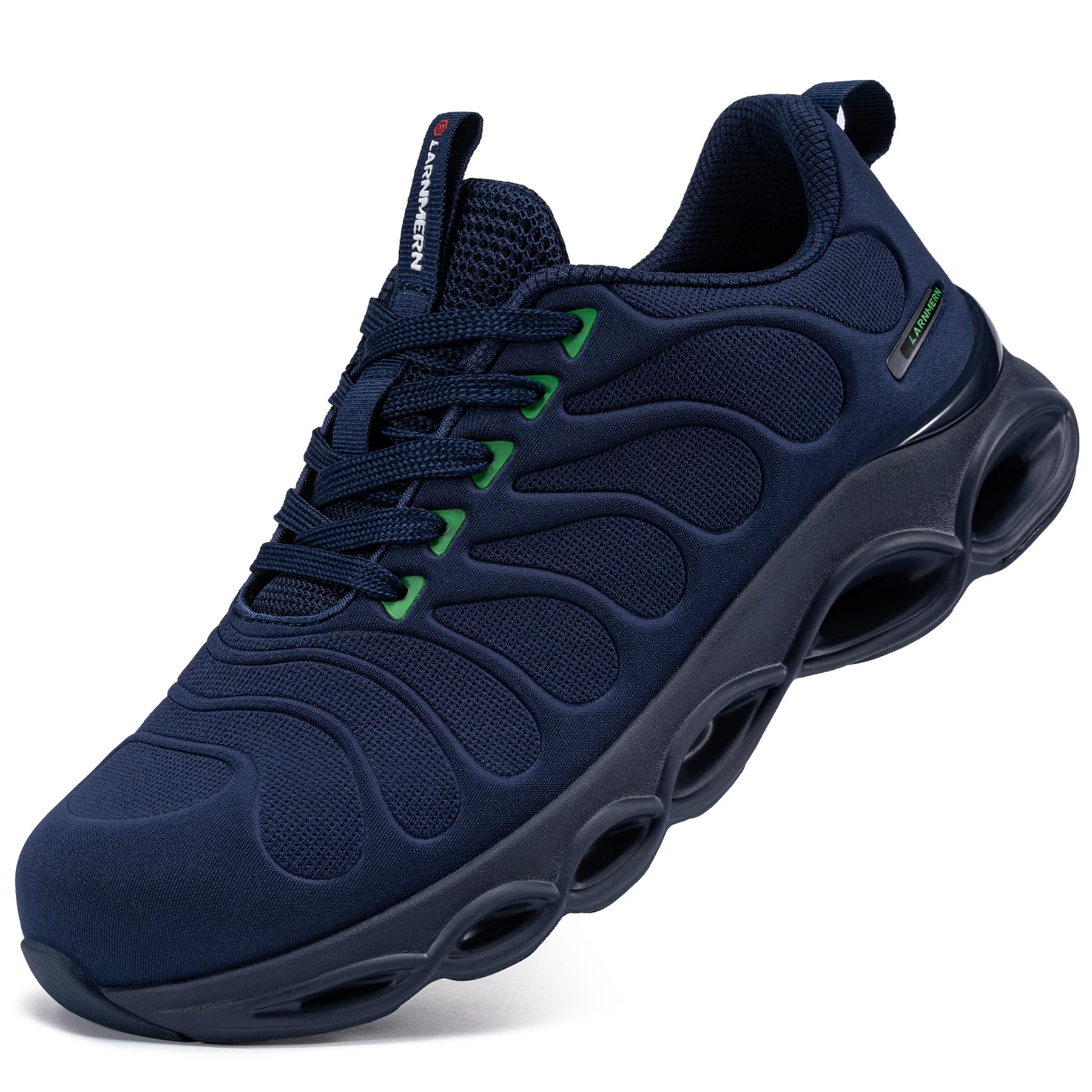 LARNMERN - Scarpe da lavoro da uomo, scarpe antinfortunistiche, ammortizzate, comode, con punta in acciaio, alla moda, traspiranti, leggere