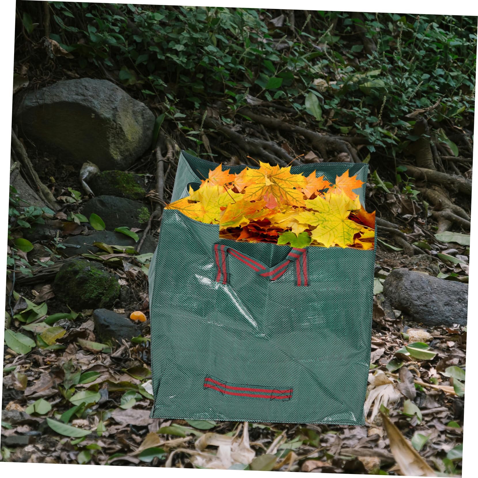 2 Stück Grün Pp Laubsäcke Faltbar Große Gartensäcke Herbst Feier