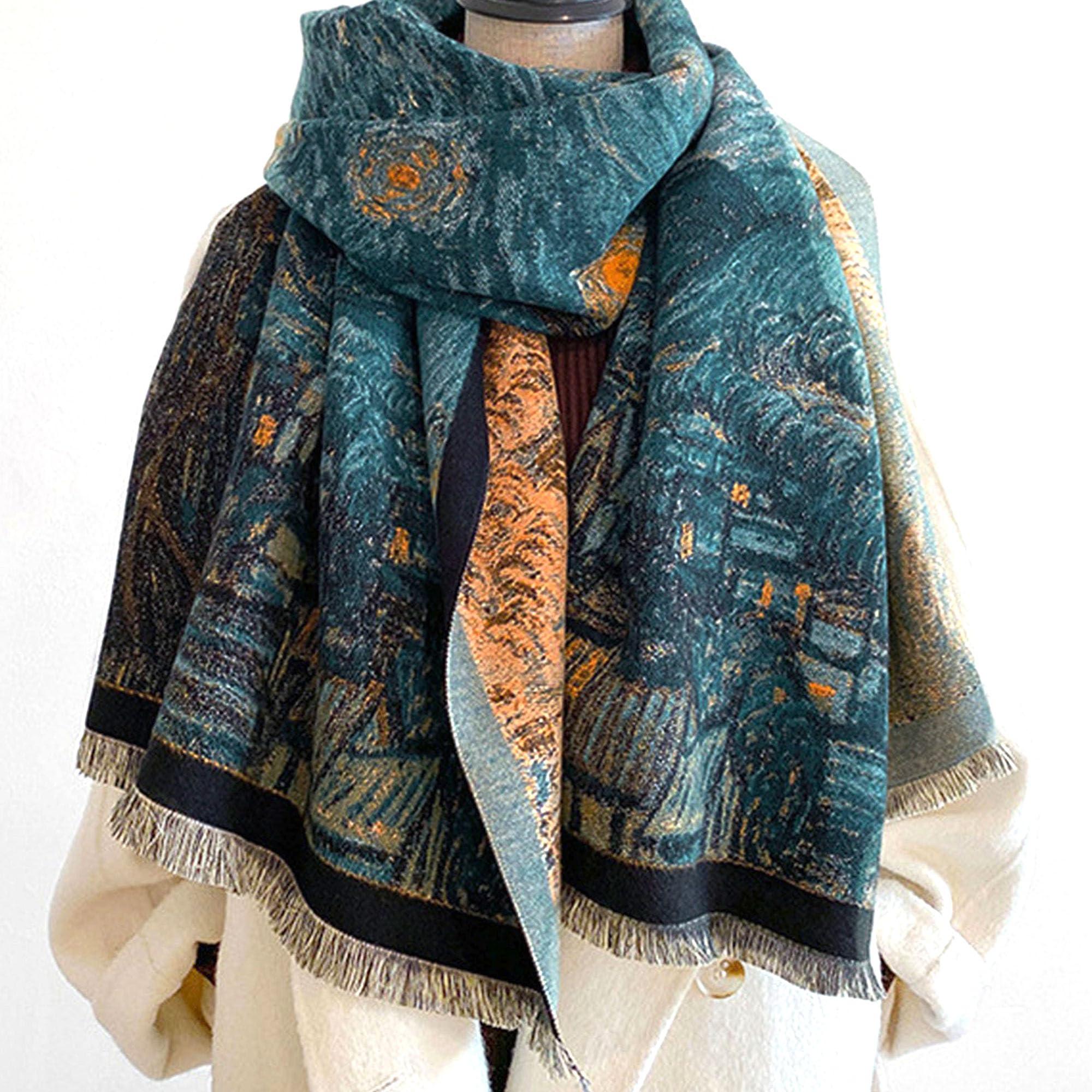 GFM® Cashmere Texture Pashmina Style Scarf Shawl for Autumn Winter (FRLSHL-AA)