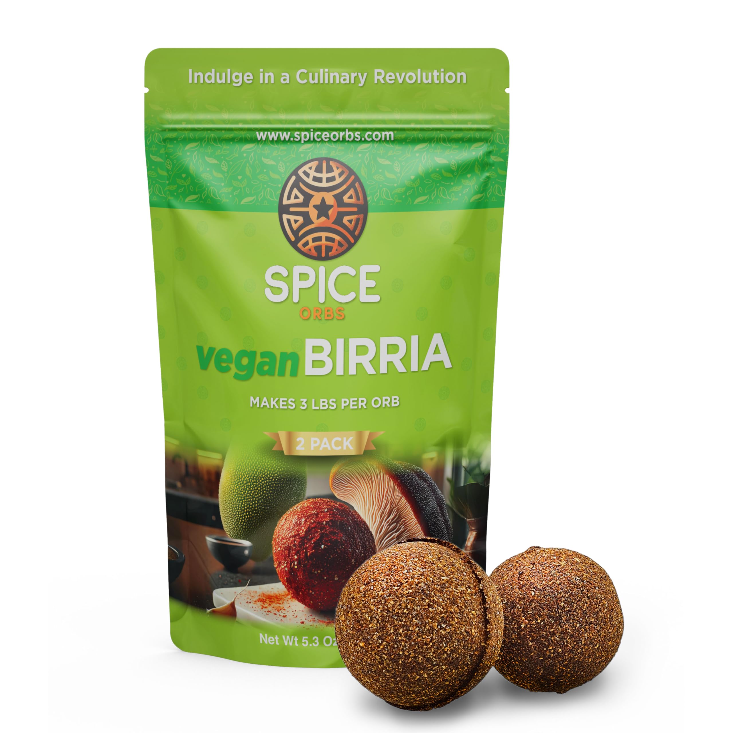 Vegan Birria Bombs, 2-Pack, Instant Pot Medium, 75g, Birria Bombs - Made in USA - Just Add Water, Meat-Alternate, & One Spice Orb