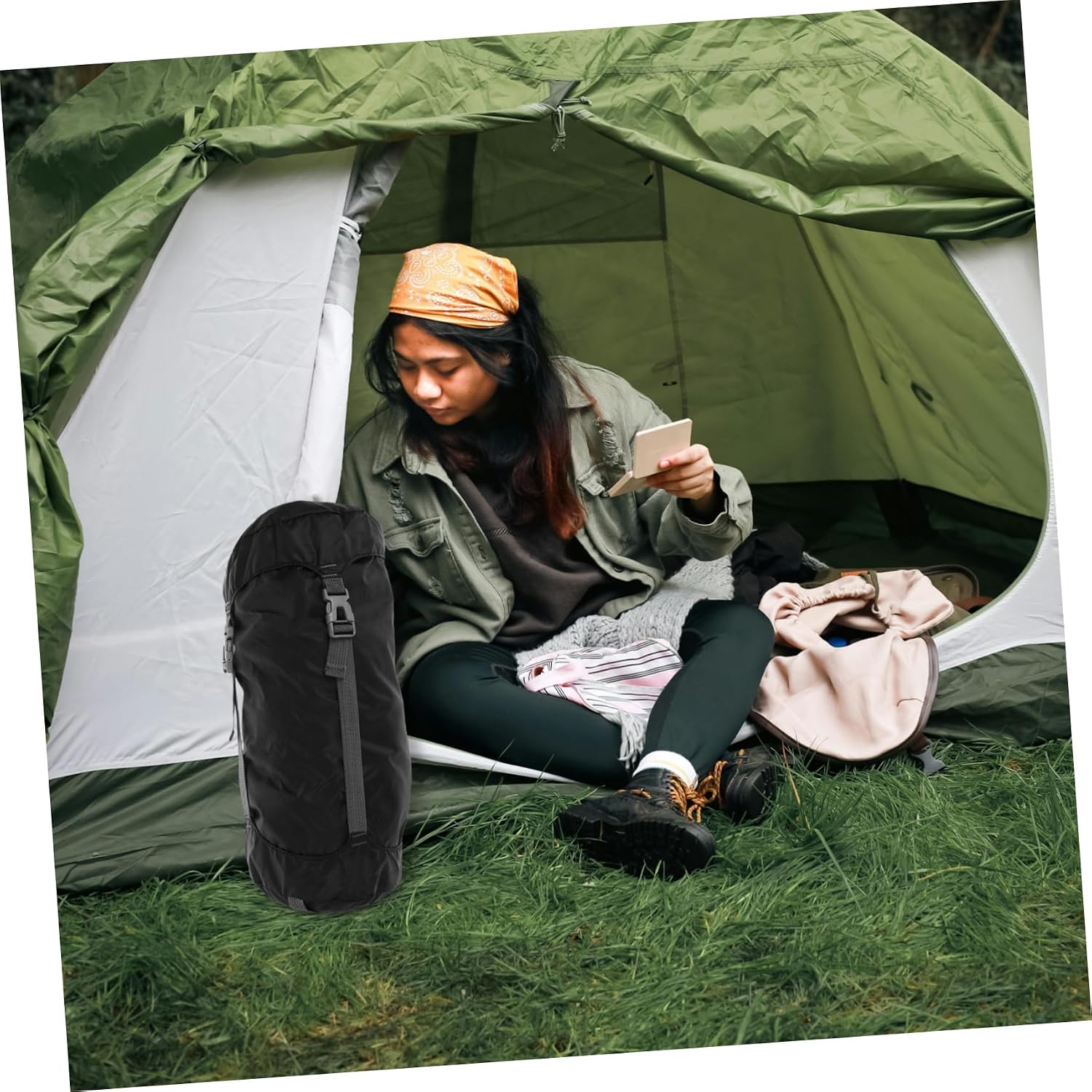 Toddmomy Outdoor Compression Sack for Sleeping Bags Space Saving Gear for Camping Hiking Travel Lightweight and Portable Storage for Down Jackets and Duvets